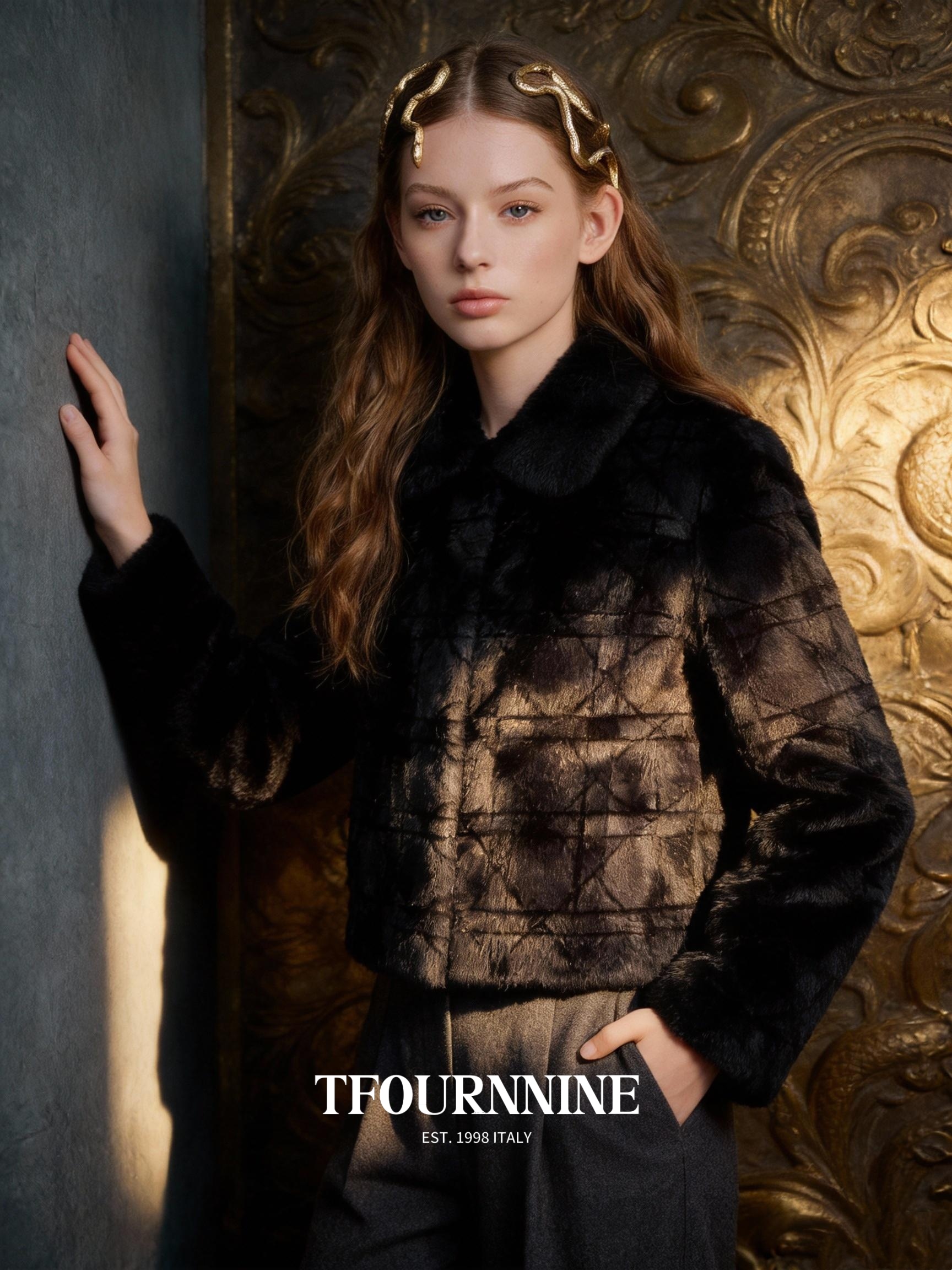 Diamond Lattice Mink Fur Coat view 2