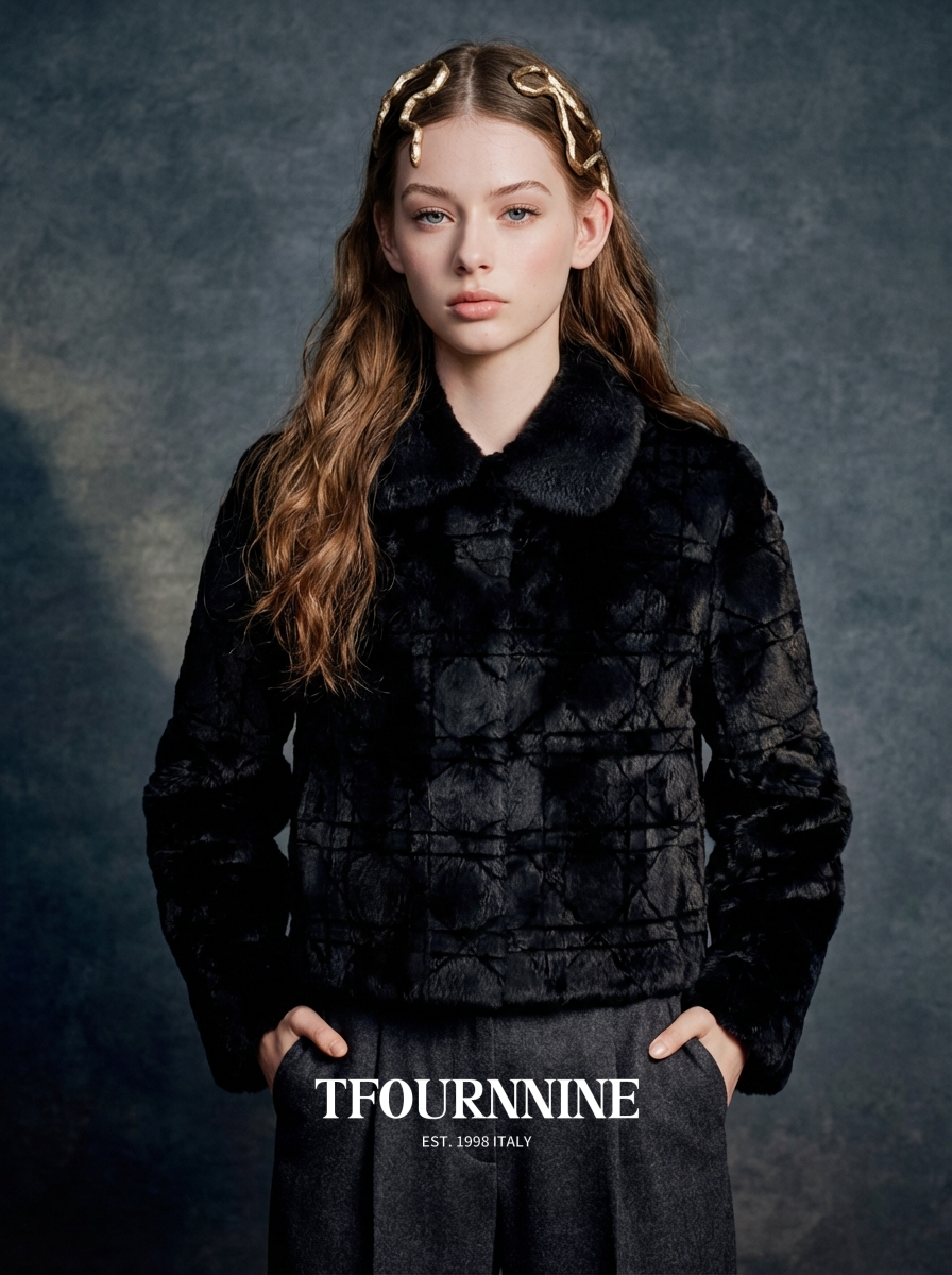 Diamond Lattice Mink Fur Coat