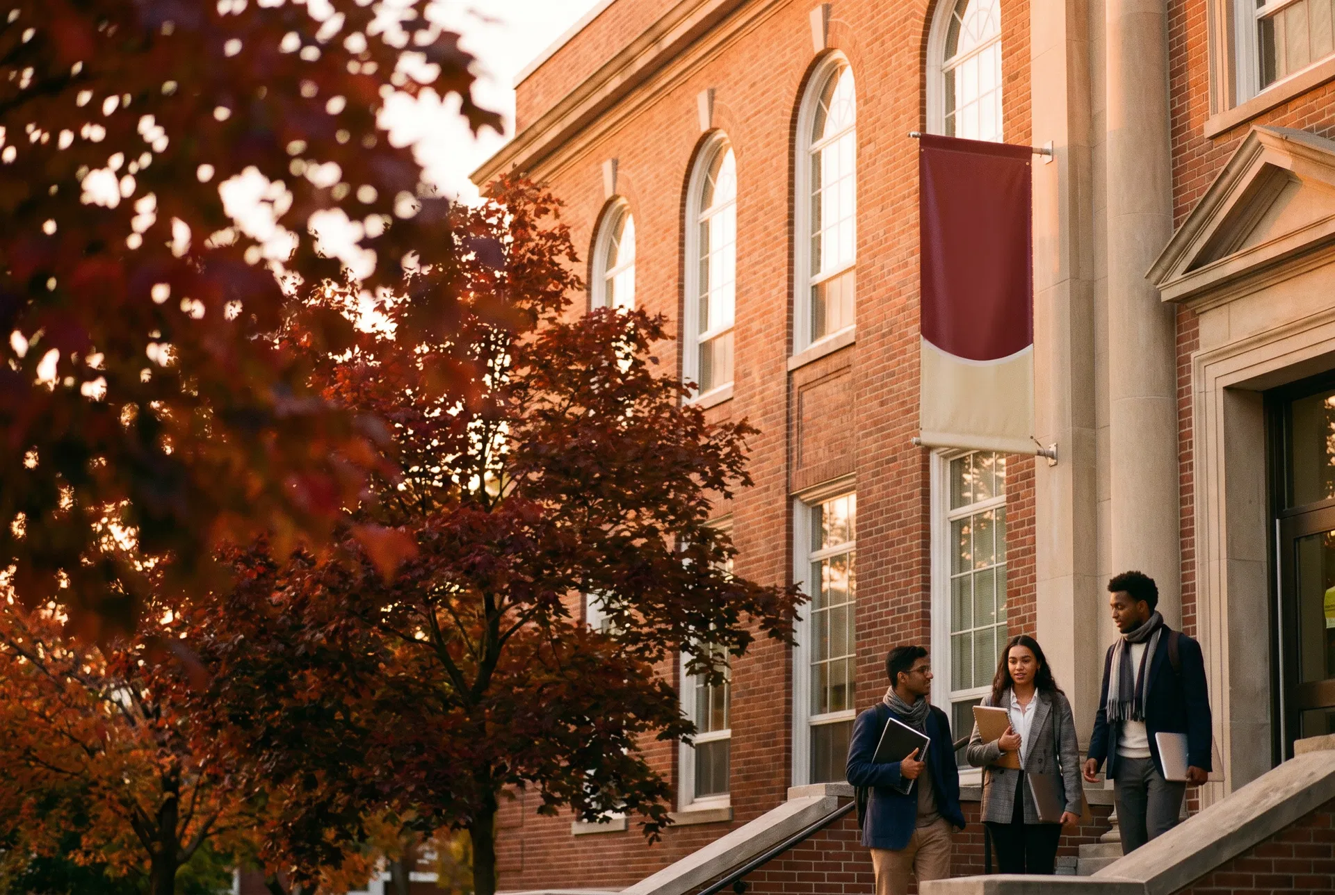 Mississauga College in autumn light