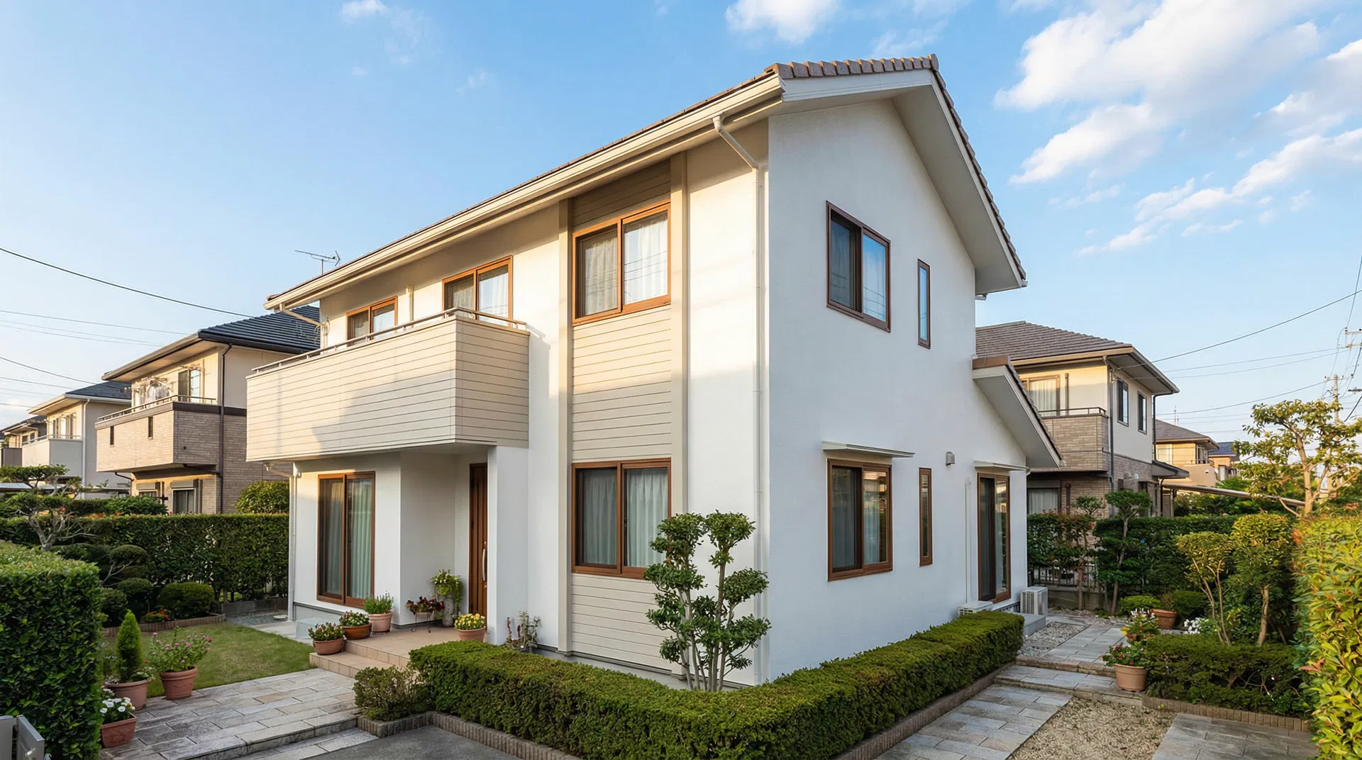 きれいに塗装された住宅