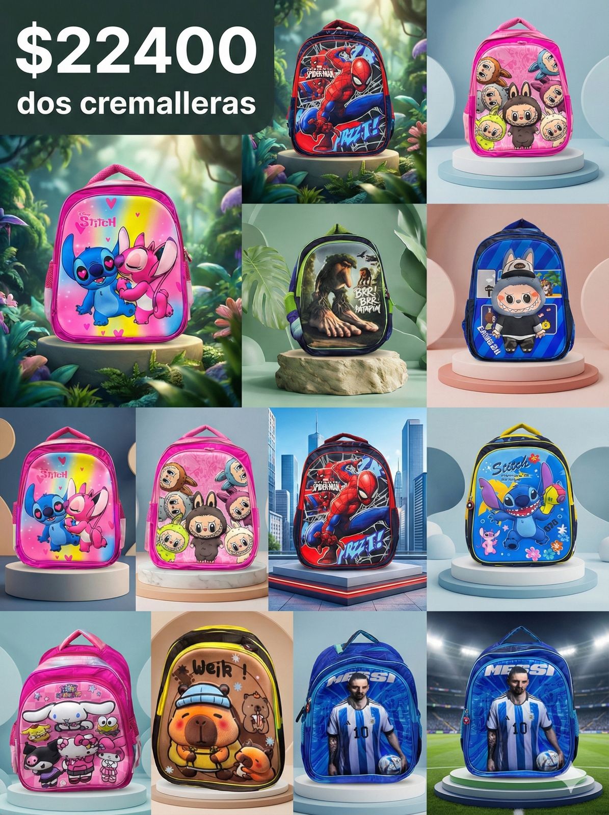 MOCHILA INFANTIL DOS CREMALLERAS