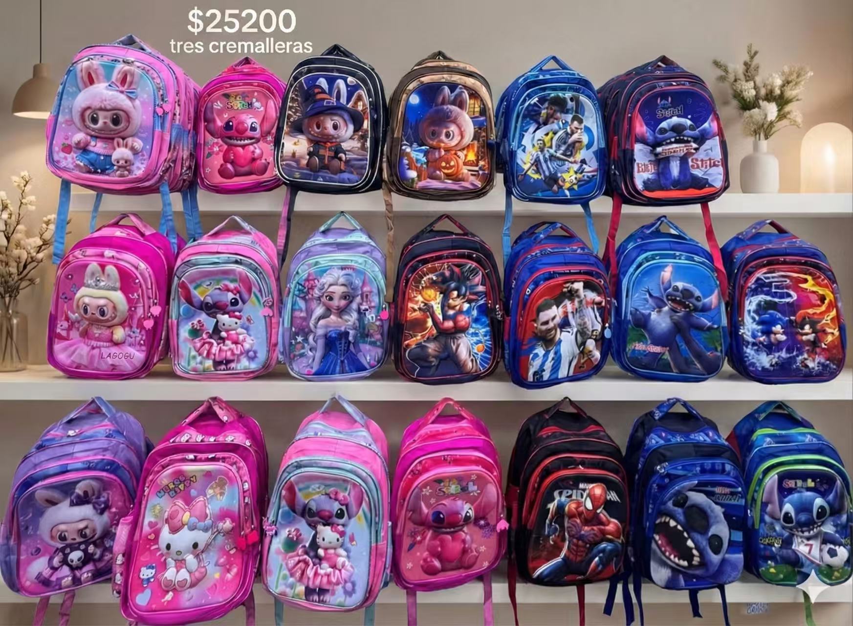 MOCHILA INFANTIL TRES CREMALLERAS