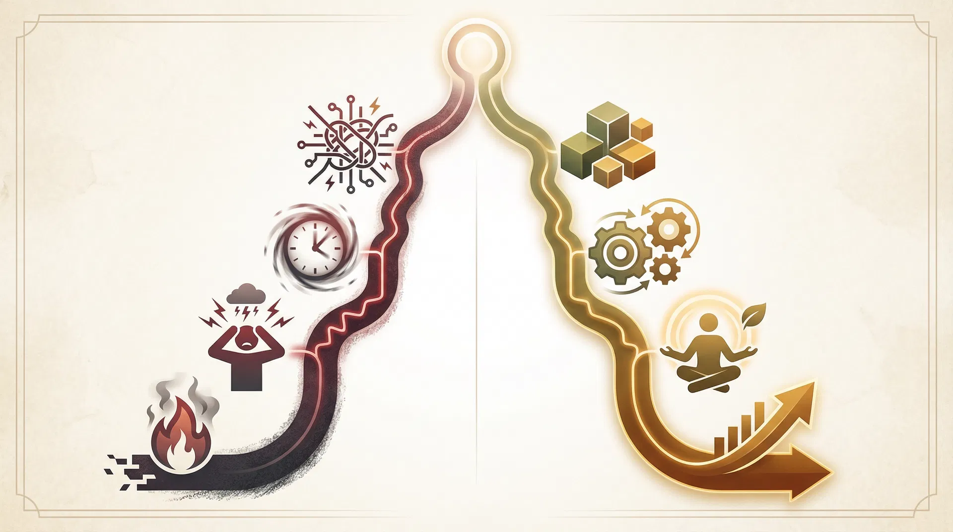 Two paths: AI without structure leads to chaos, Structure first leads to growth