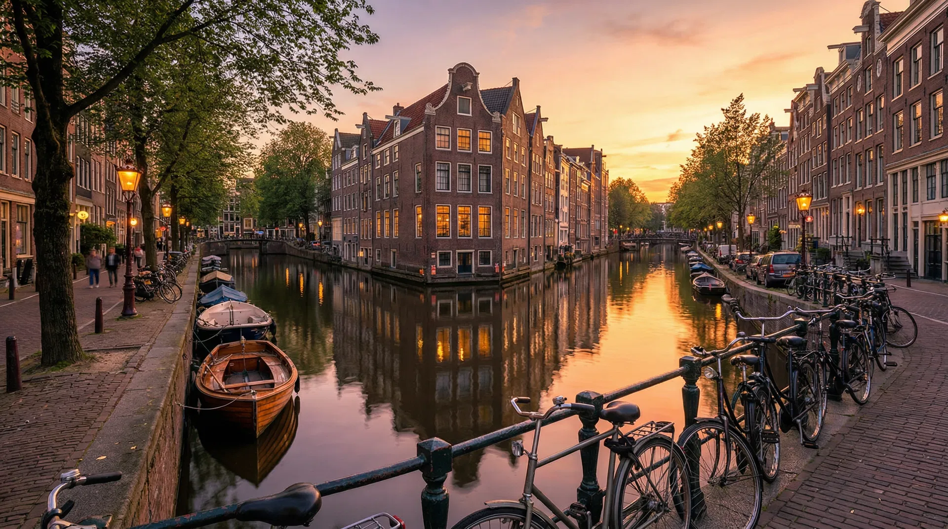 アムステルダム運河の風景