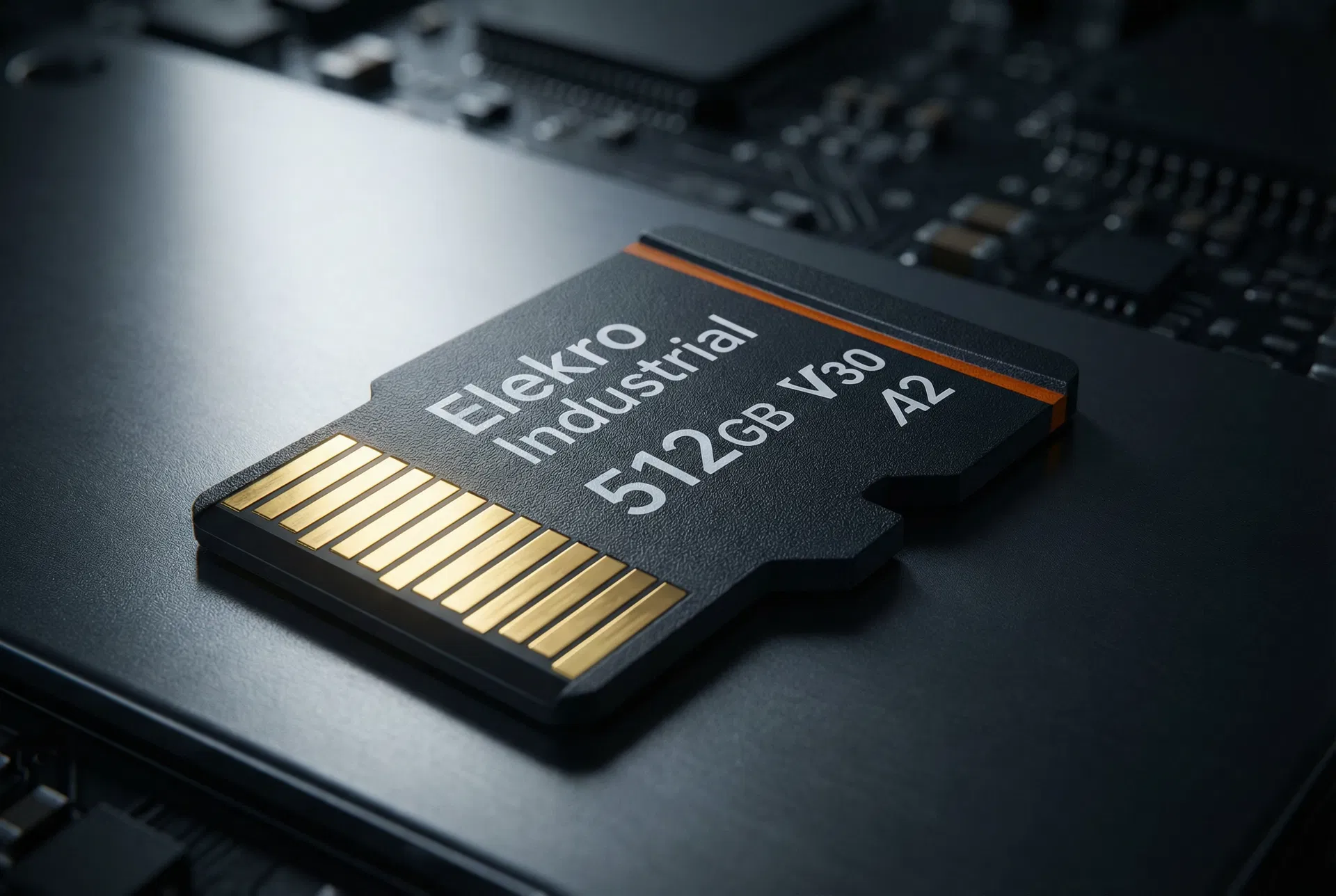 Elekro industrial micro SD card close-up with high-resistance 3D NAND technology