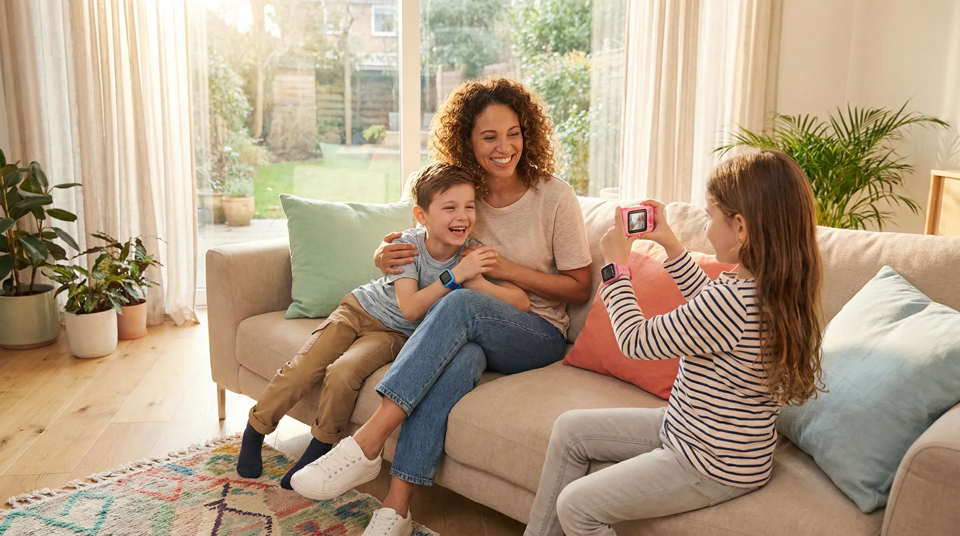 Família usando produtos Elekro Kids Time