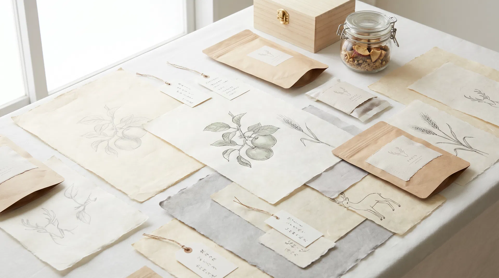Archive inspired brand board for ONESMILE provenance story