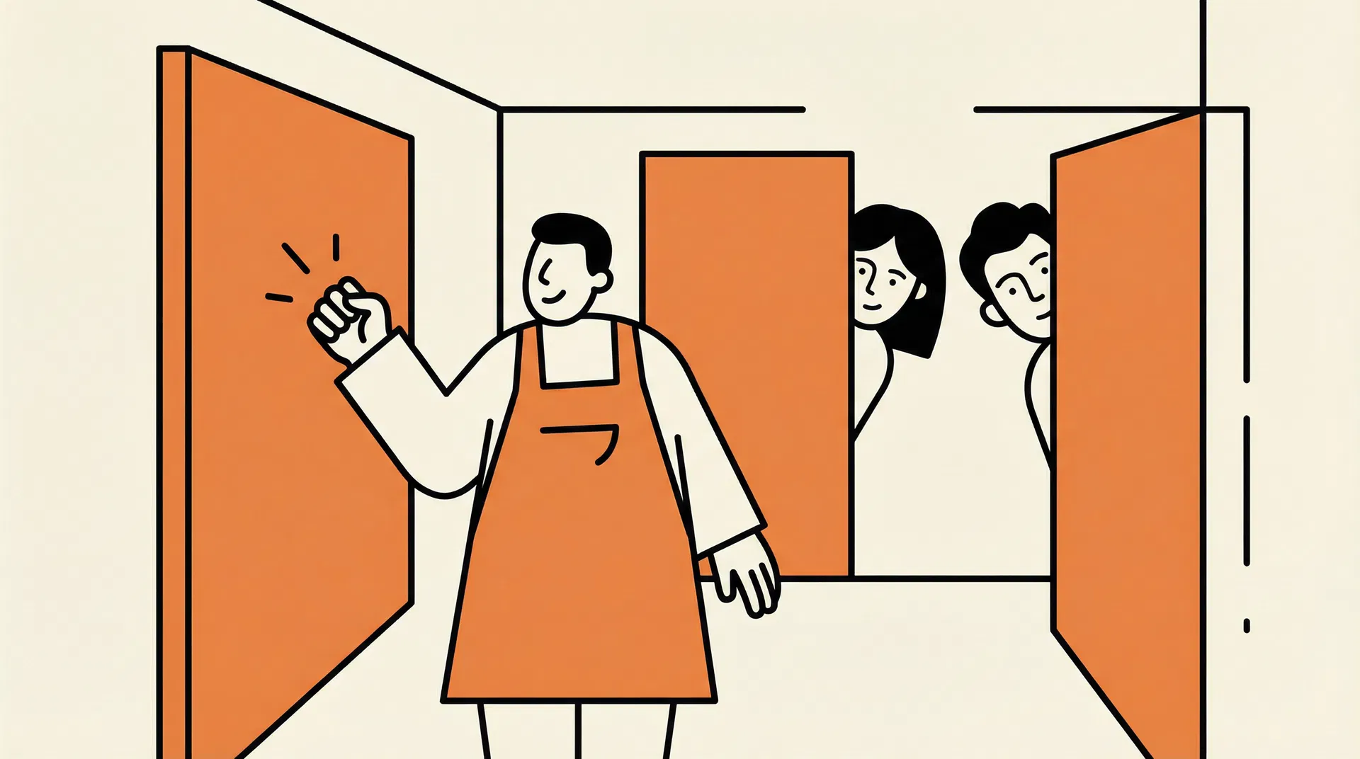 Connector knocking on a door