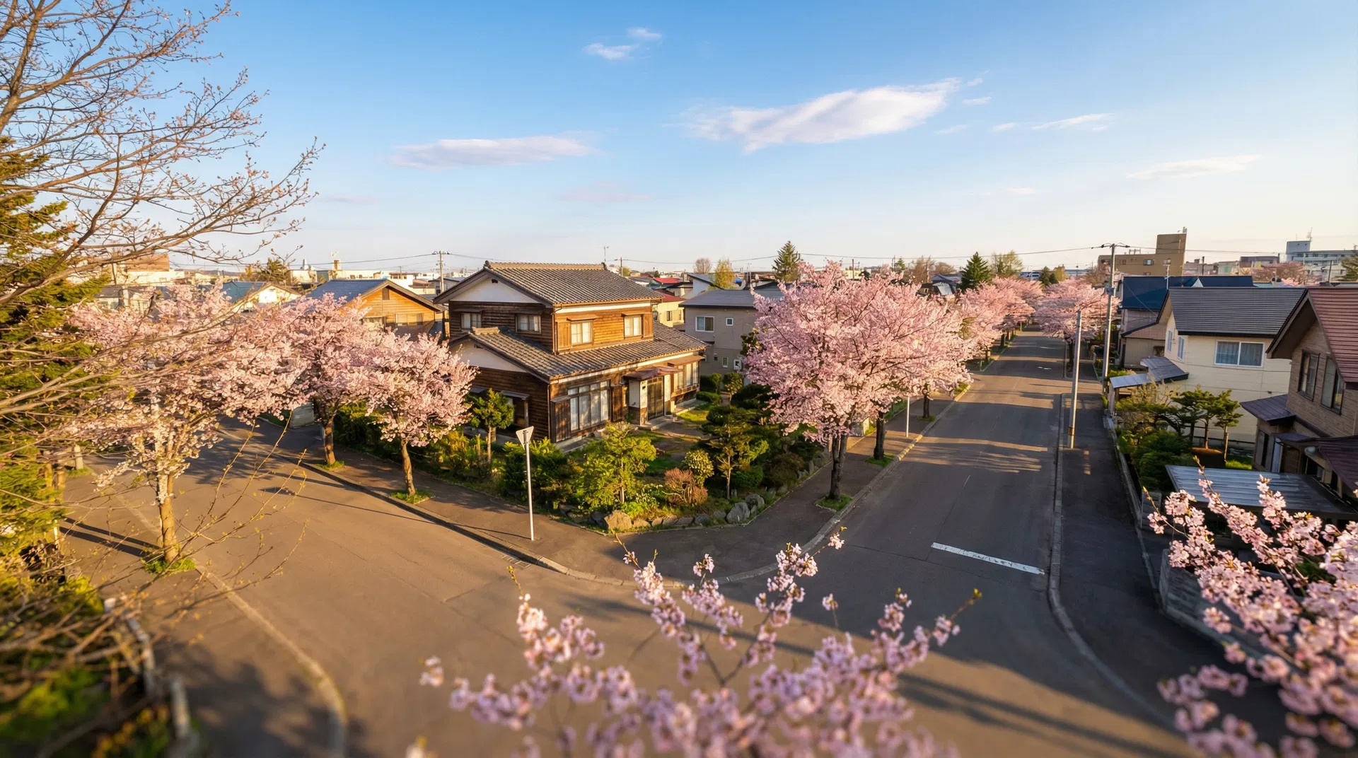 札幌の住宅街・桃の木の風景