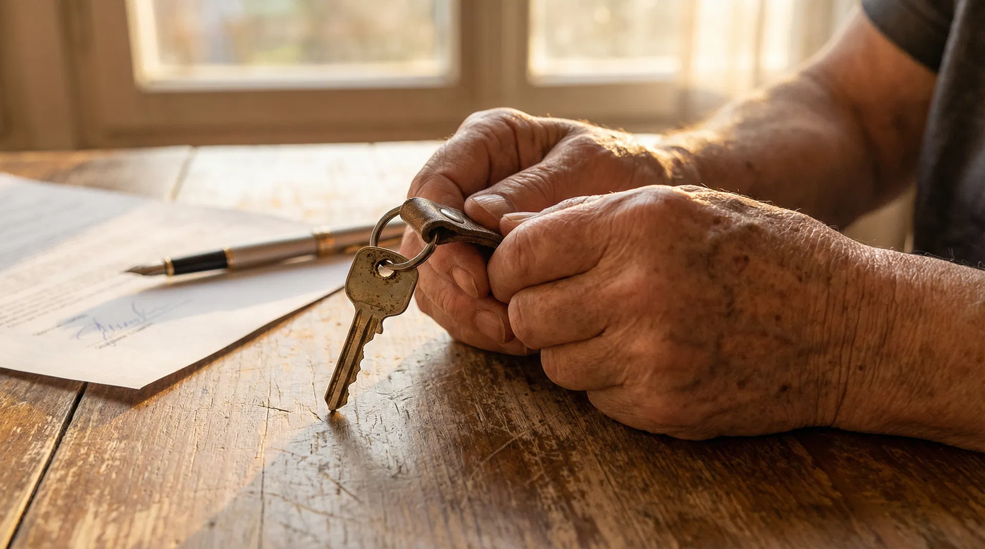契約完了後に鍵を持つ手—安堵感