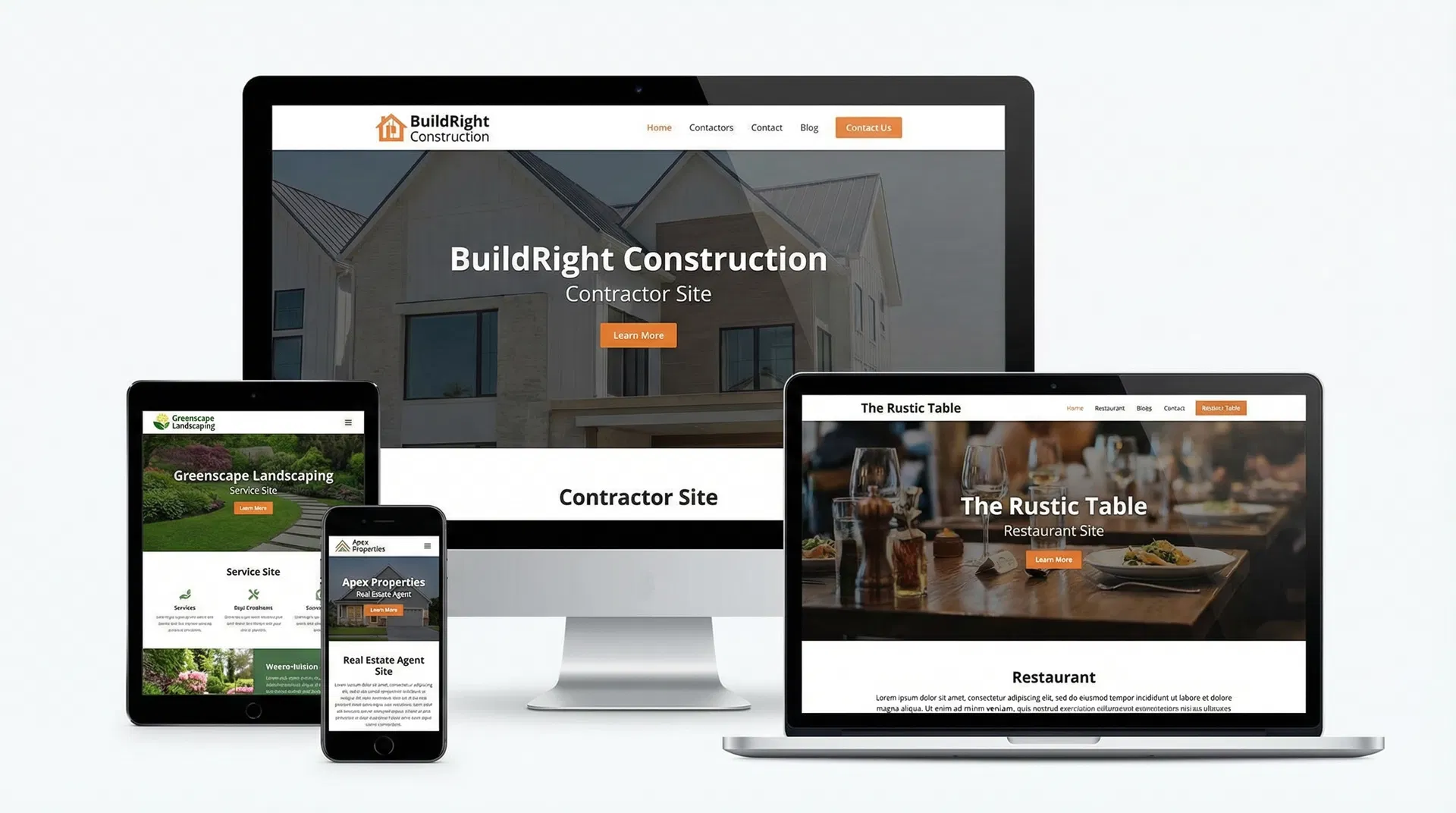 Portfolio of websites built for small businesses