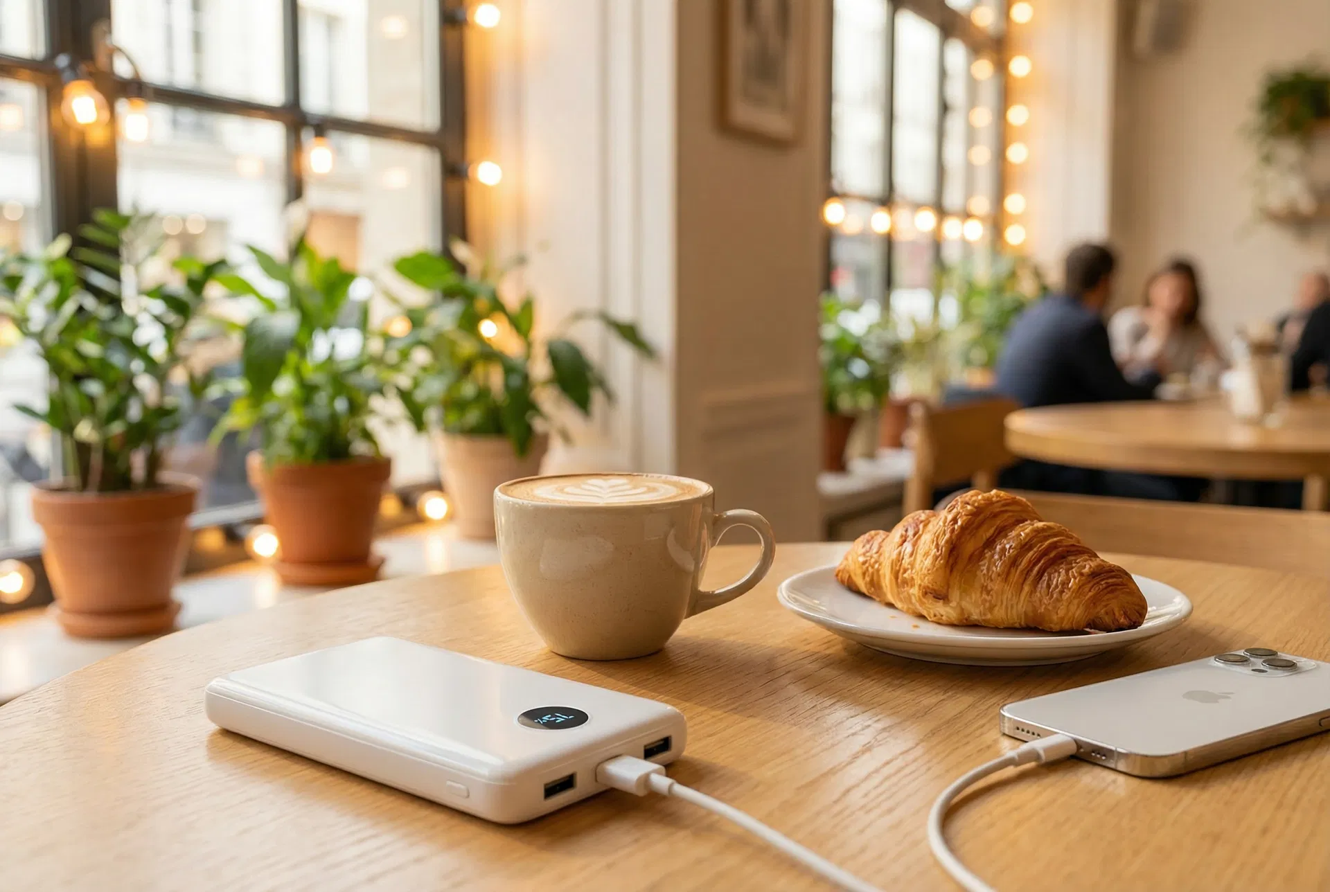 Chargii SE+ at a Parisian café