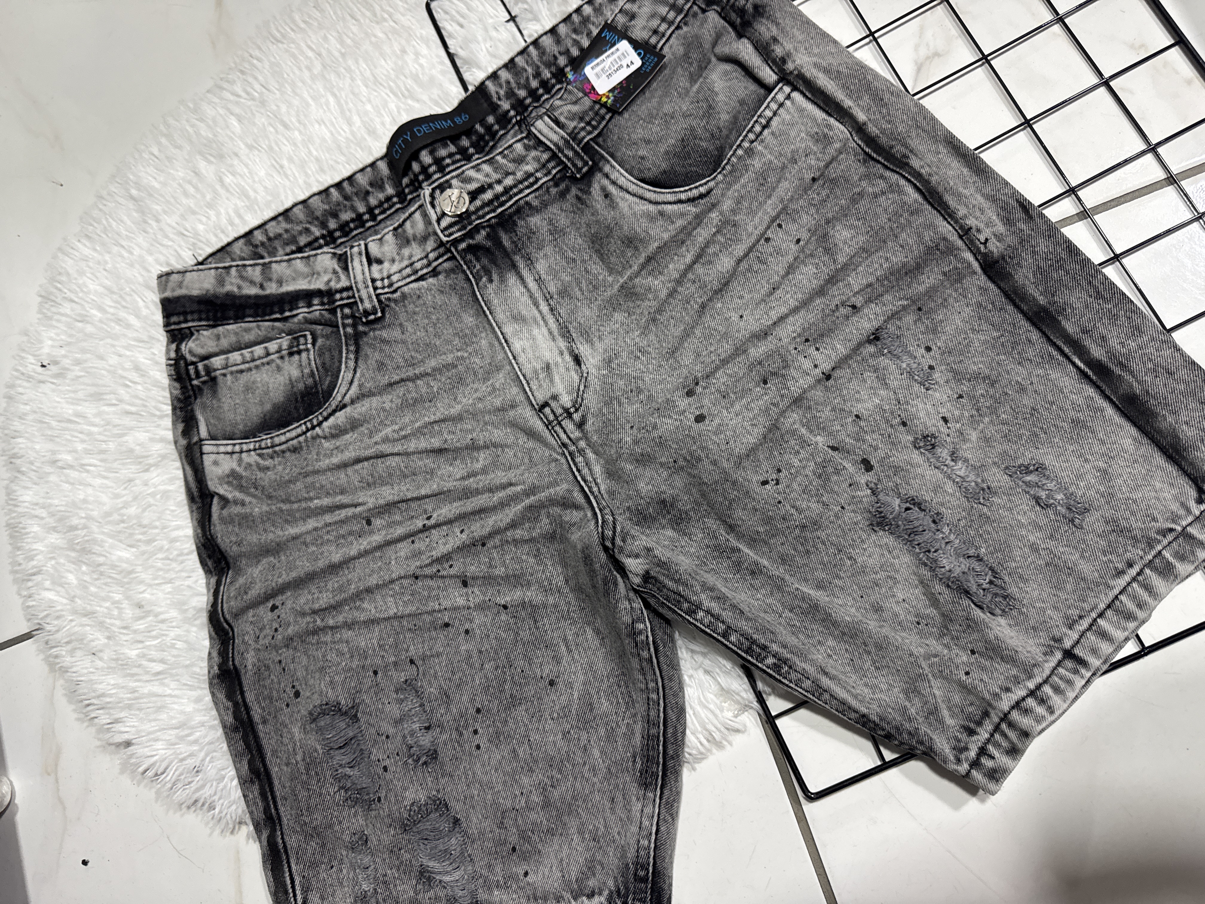 Short Jogador City Denim Grafite