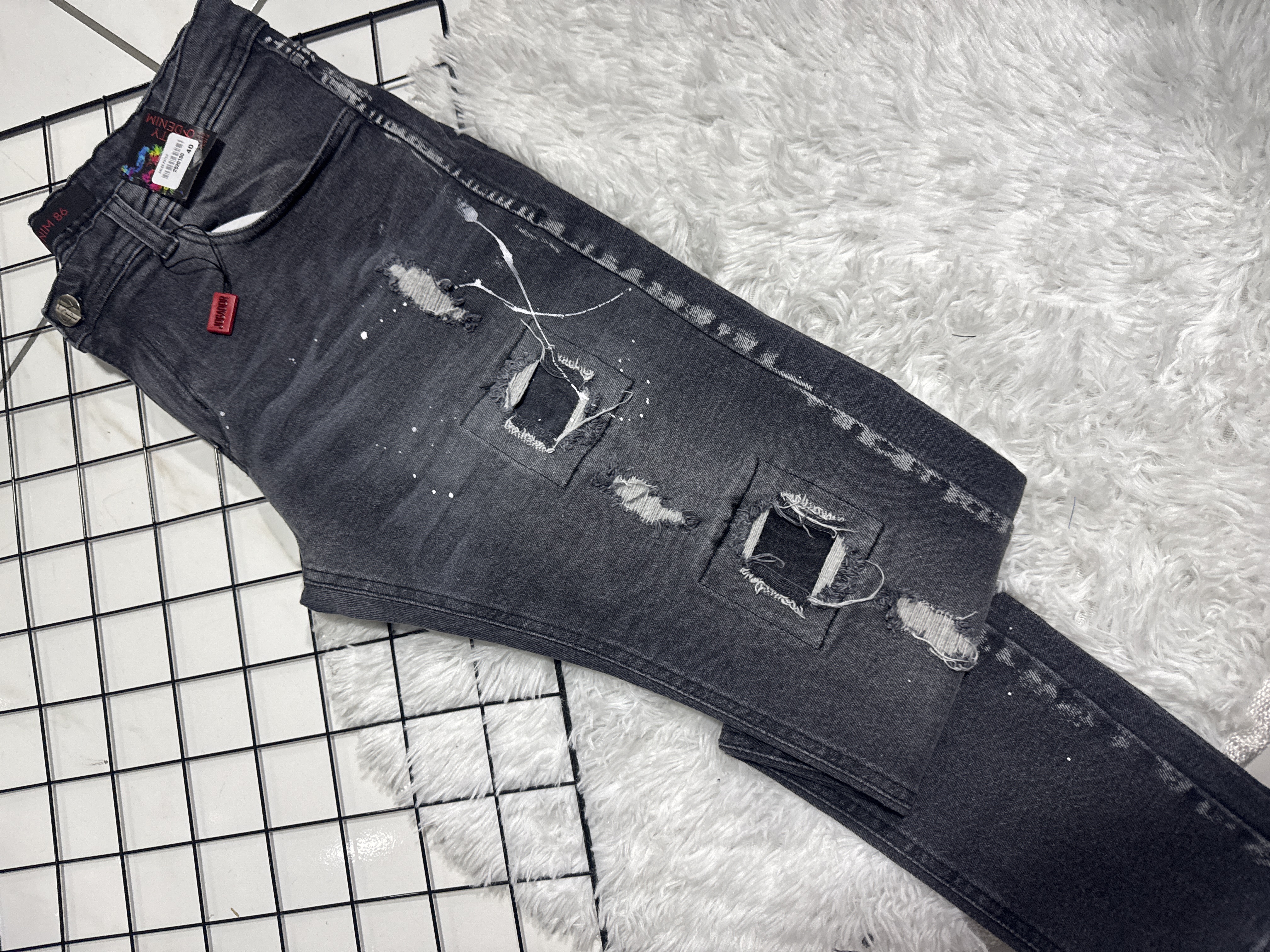 Calça Jogador City Denim Patch Preta