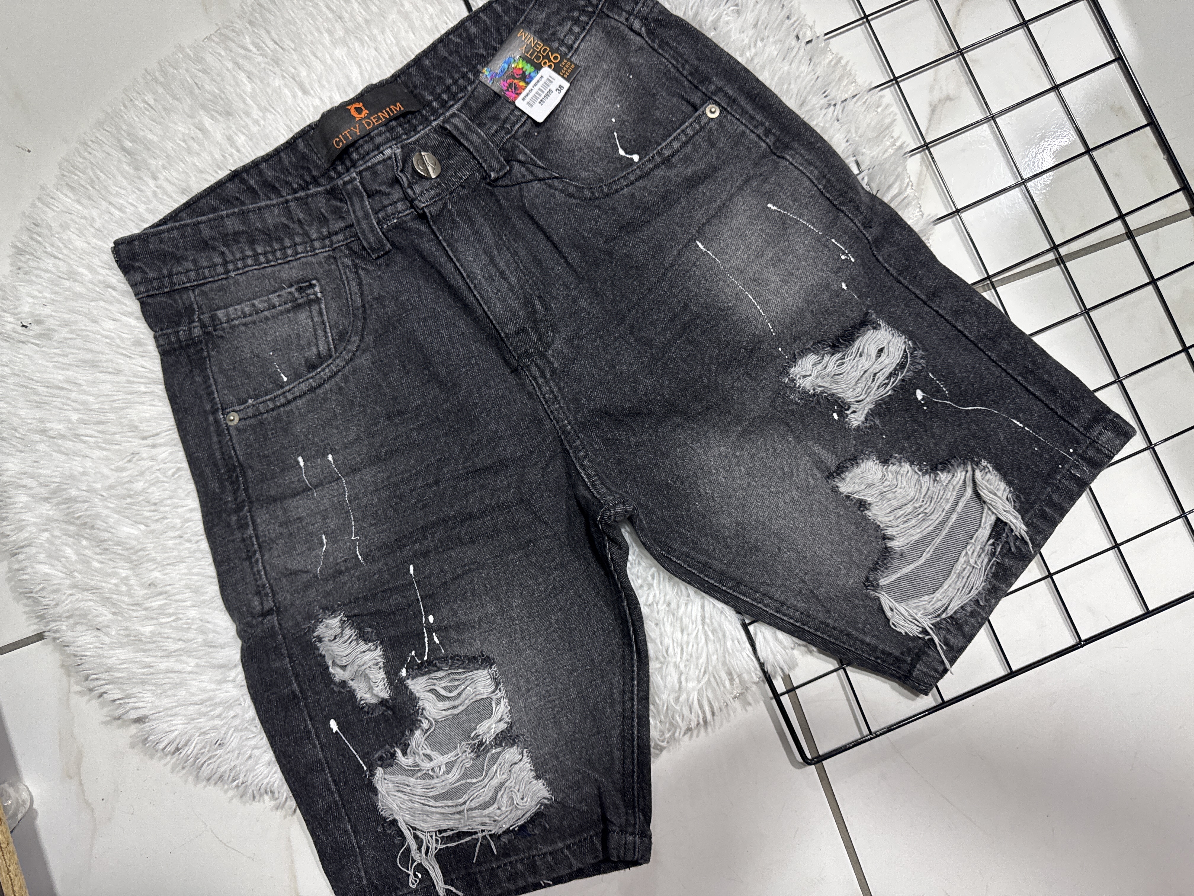 Short Jogador City Denim Preto