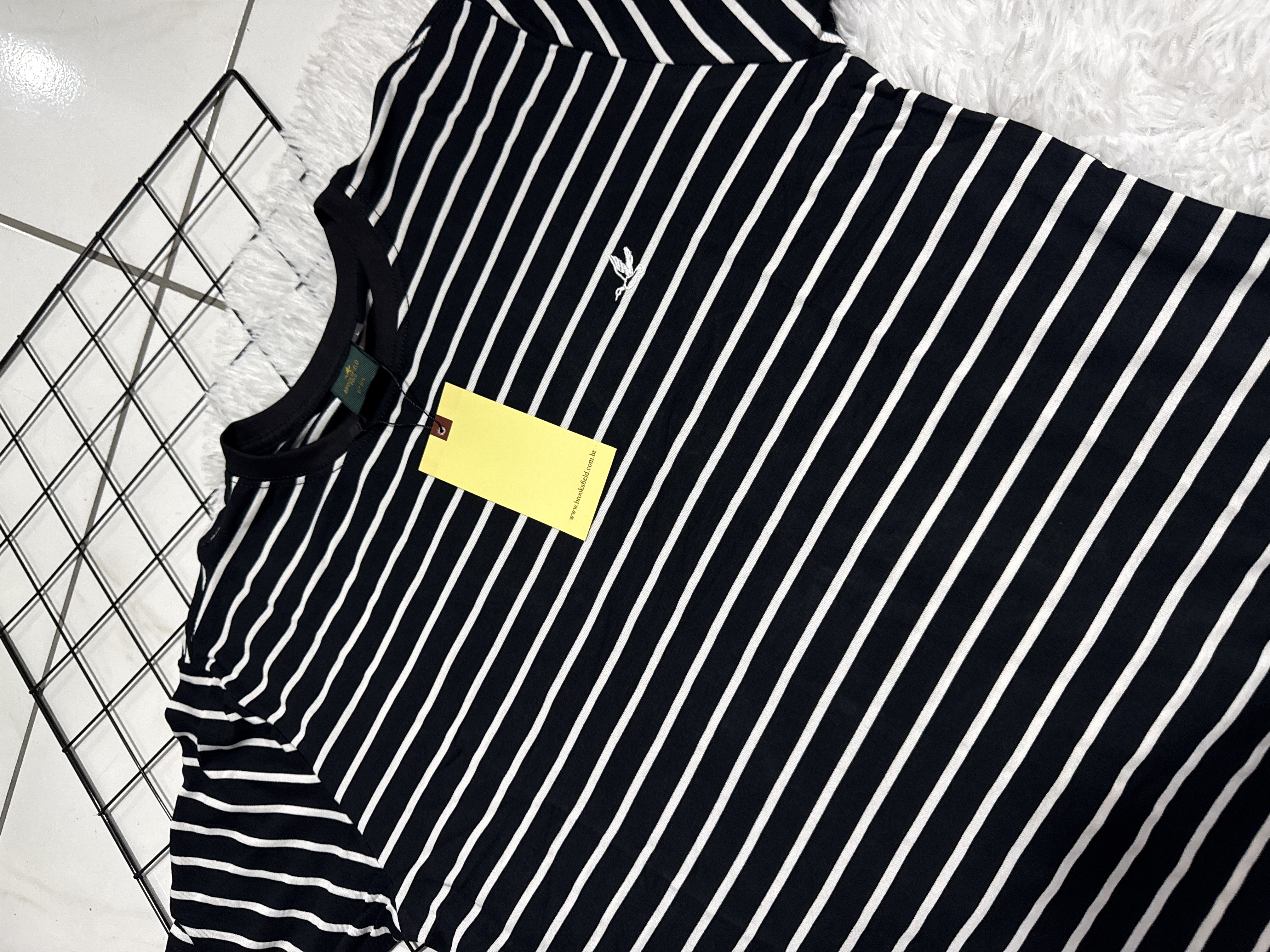 Camisa Brooksfield Listrada Preta