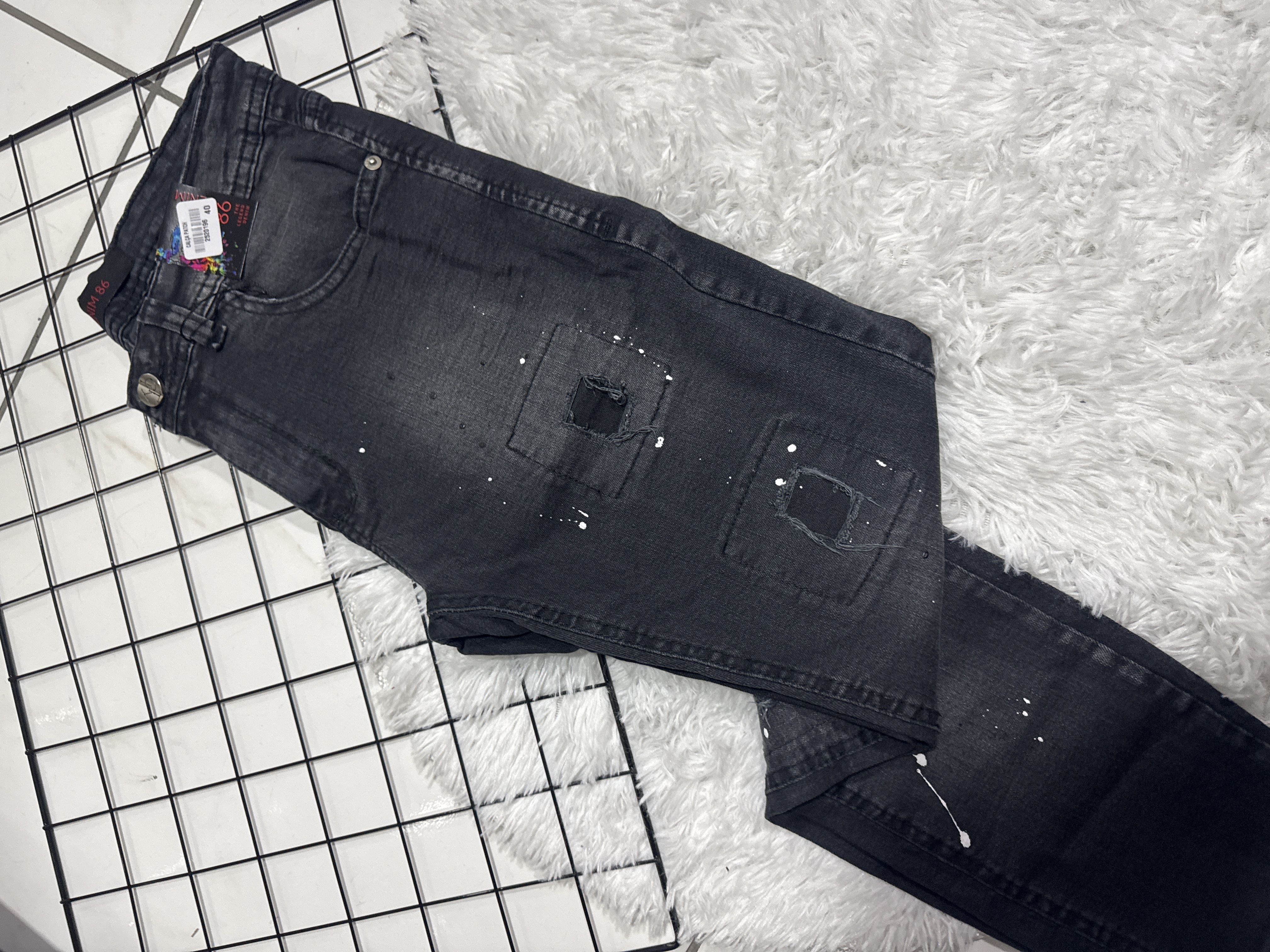 Calça Jogador City Denim Preta Patch