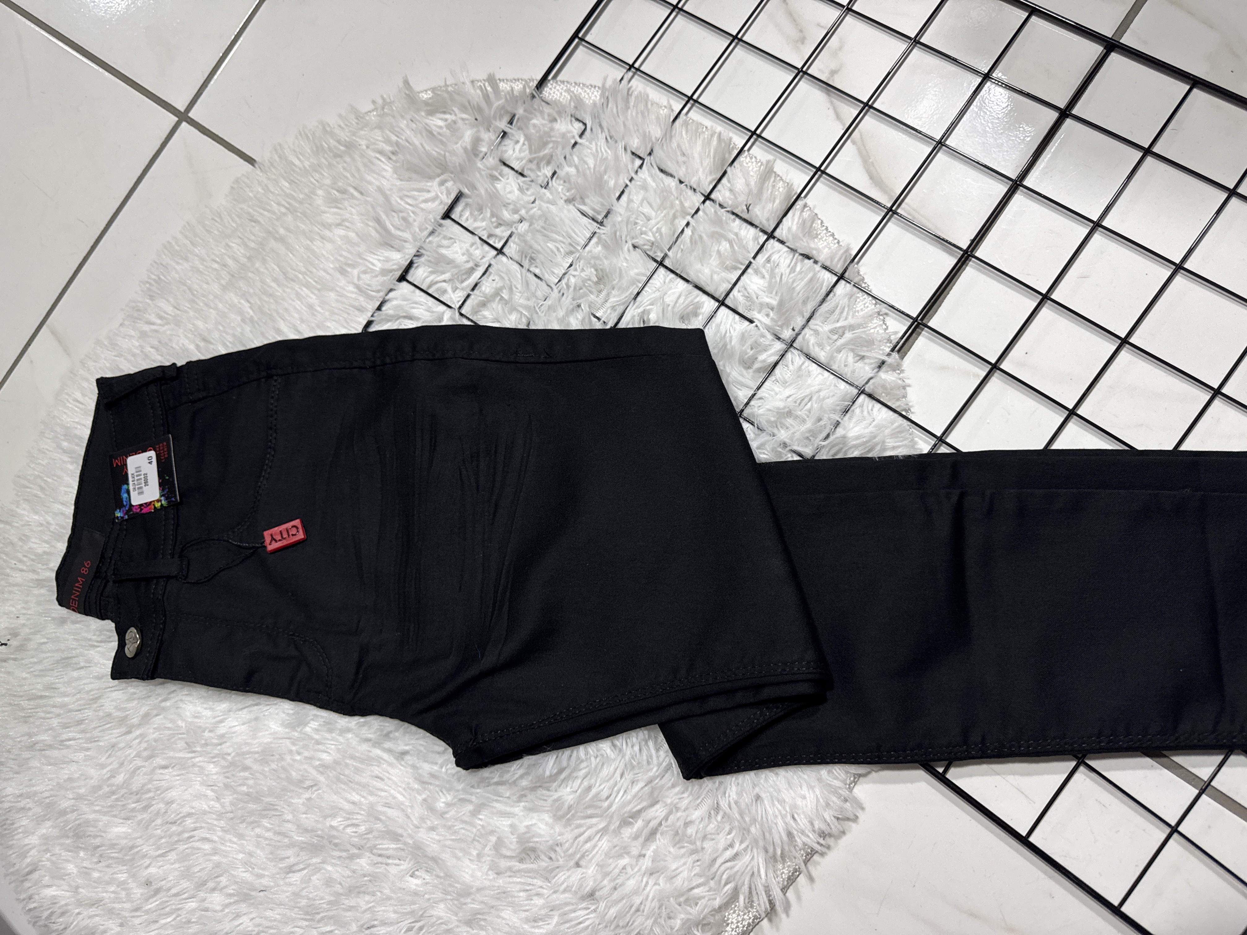 Calça Jogador City Denim Preta Lisa