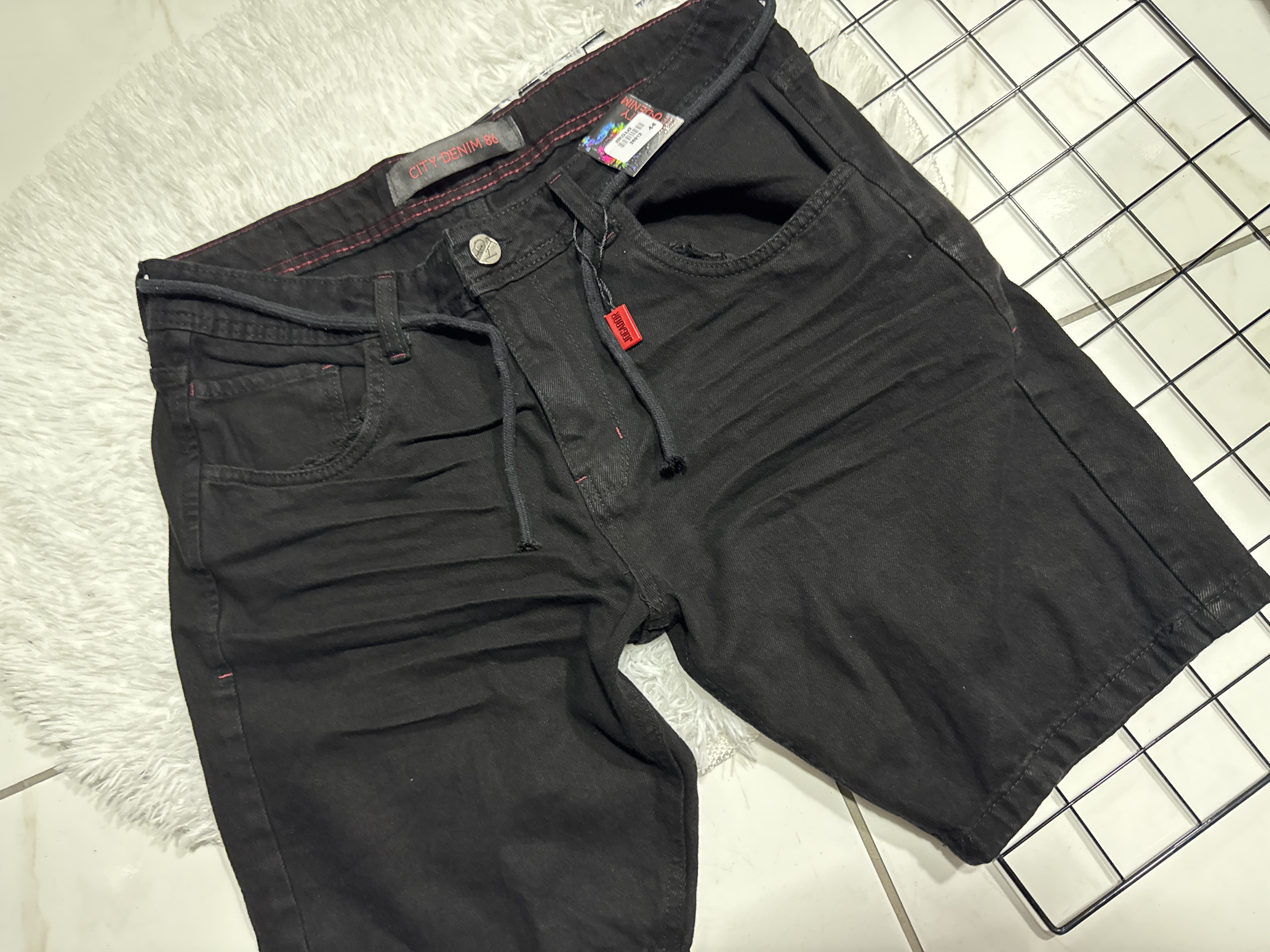 Short Jogador City Denim Preto liso