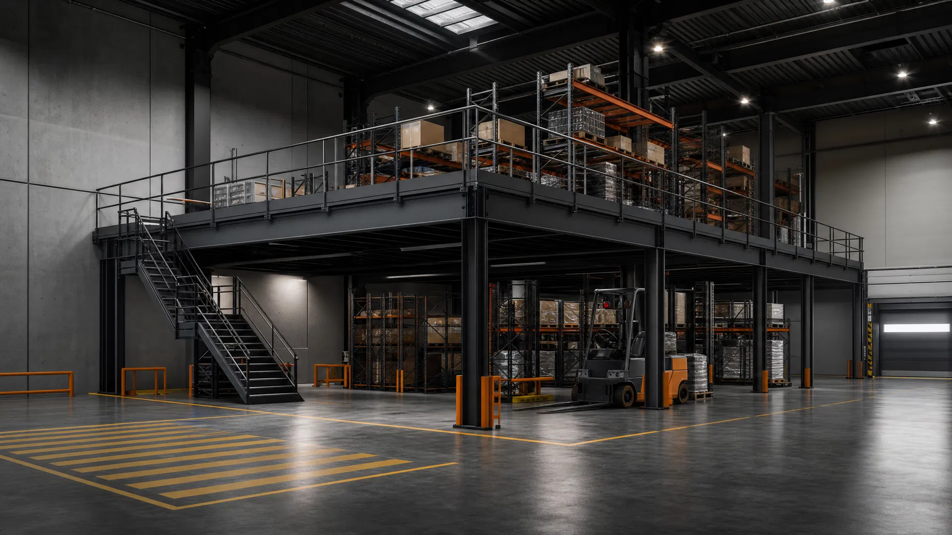 50 square metre warehouse and factory mezzanine platform