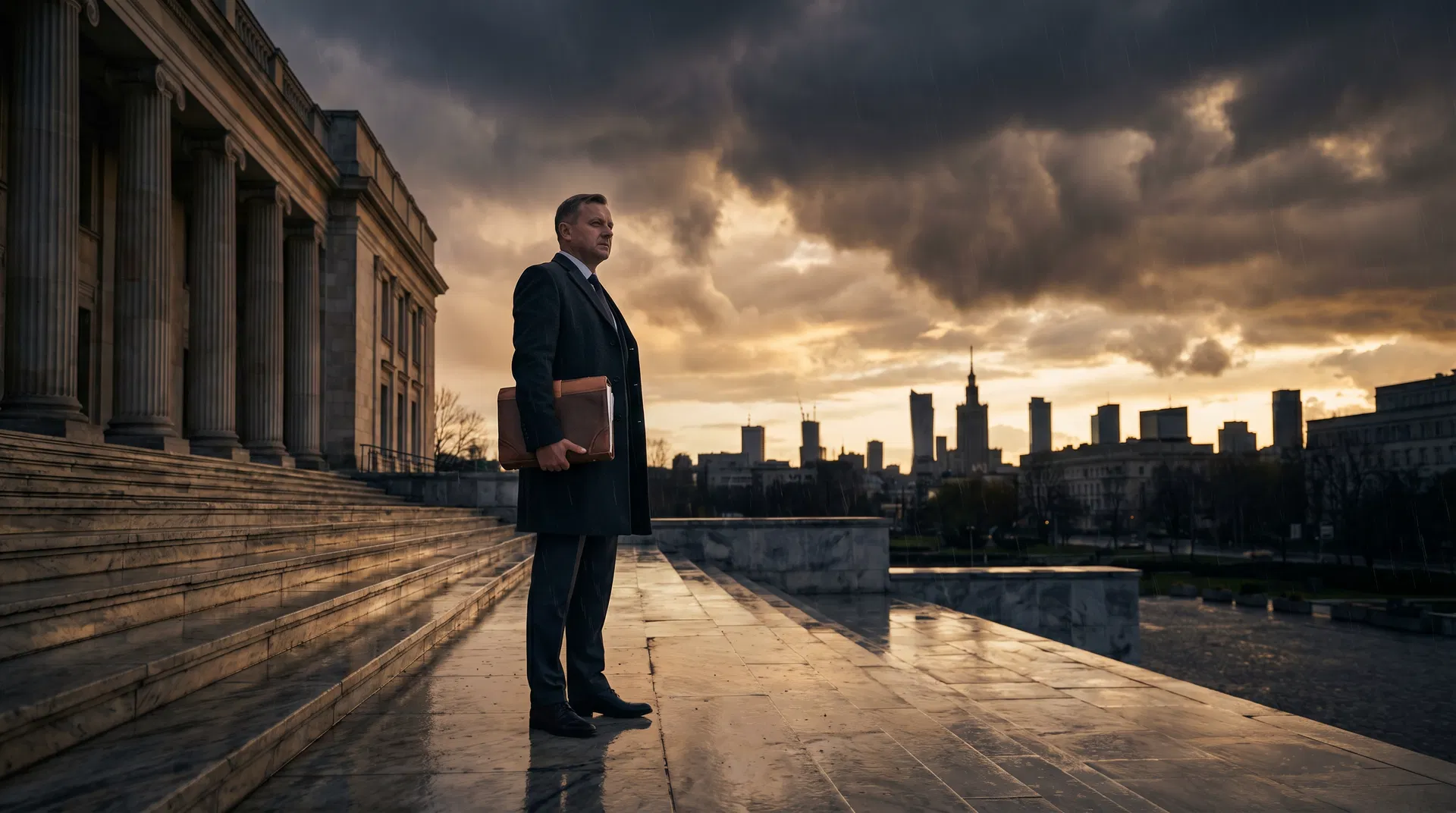 Adwokat na schodach sądu — Warszawa