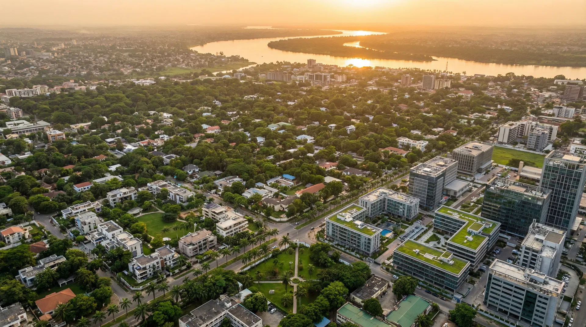 Vue aérienne de Kinshasa