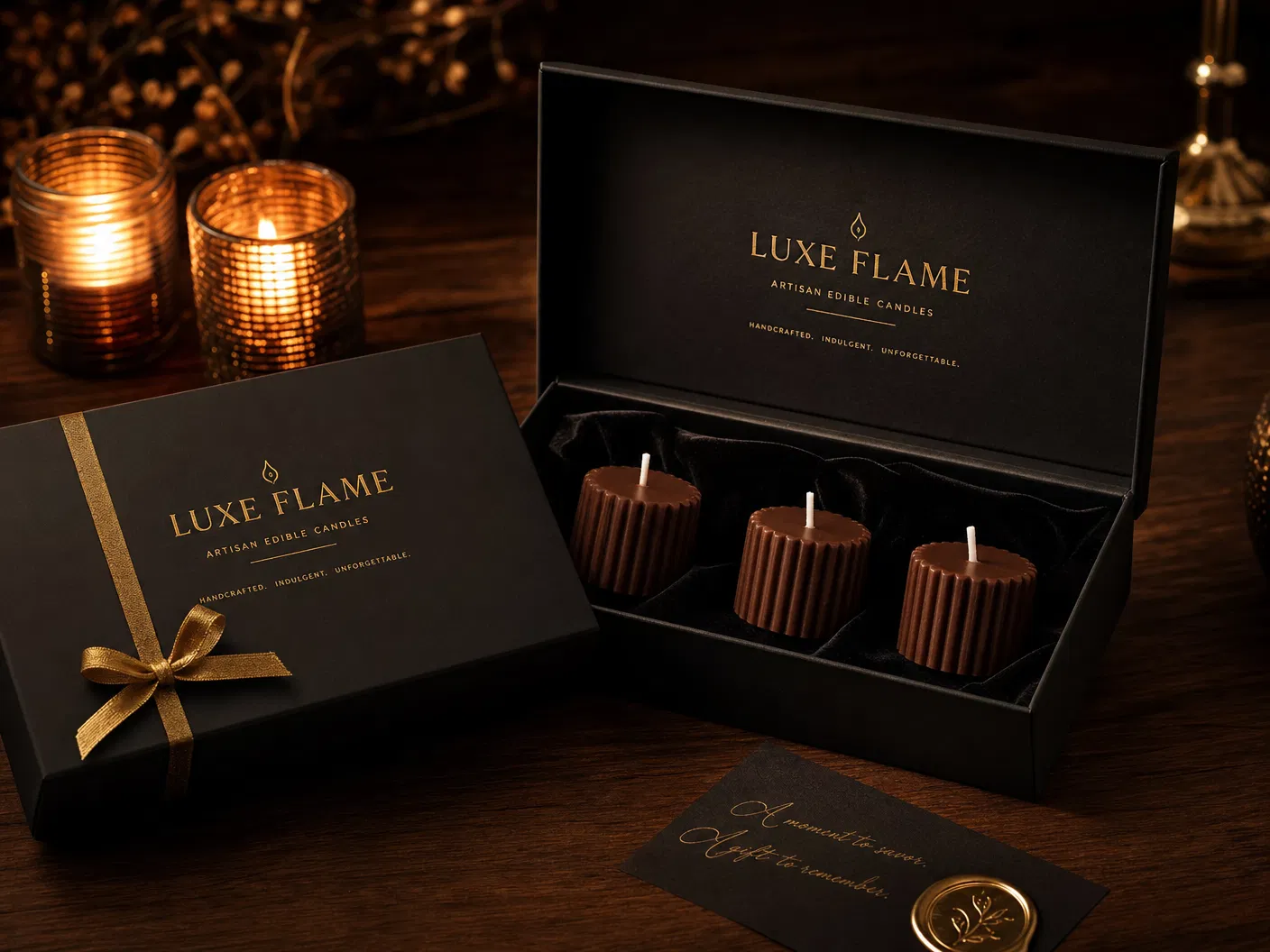 Empaque gourmet de velas comestibles