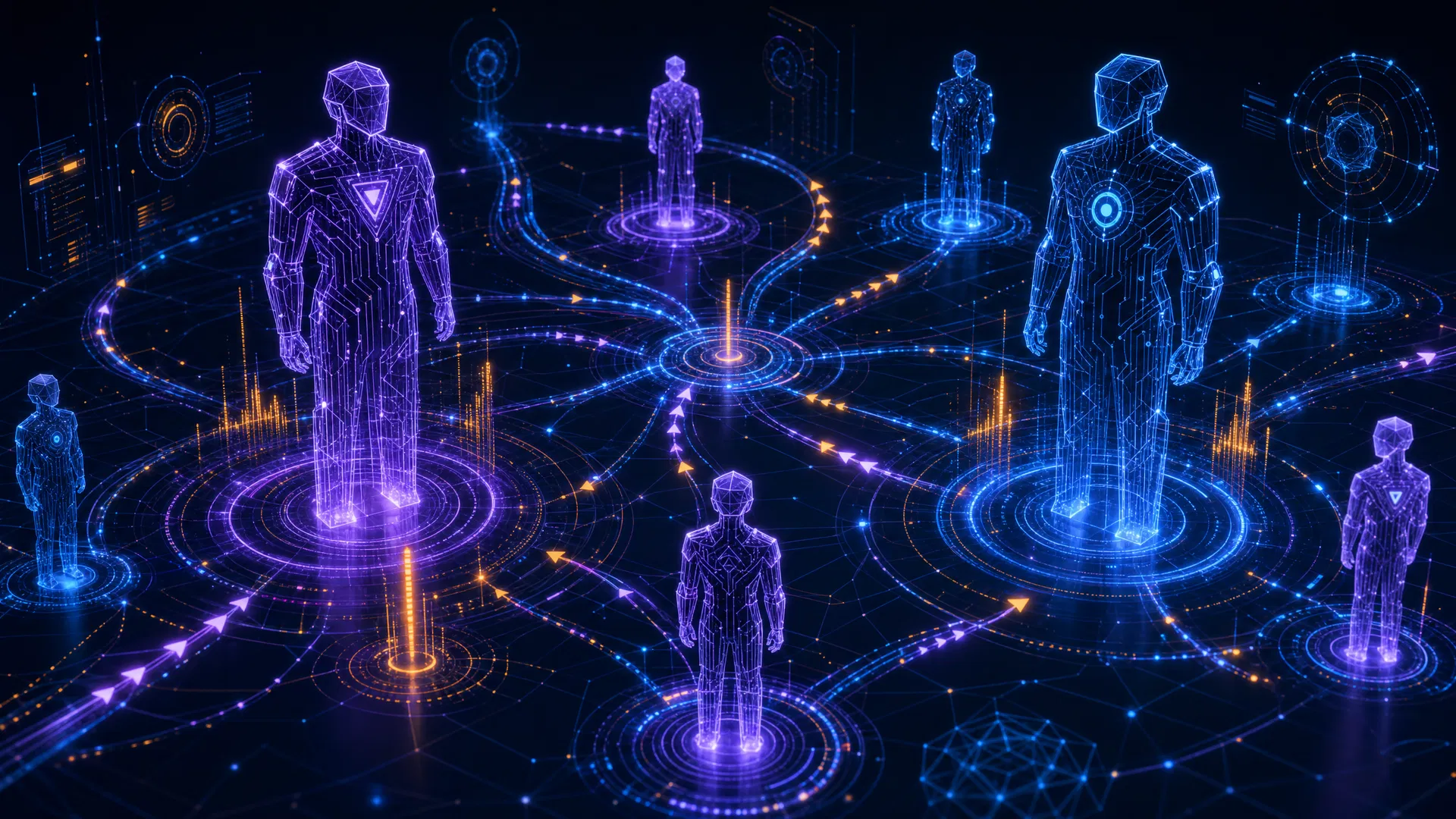 AI agents communicating in network