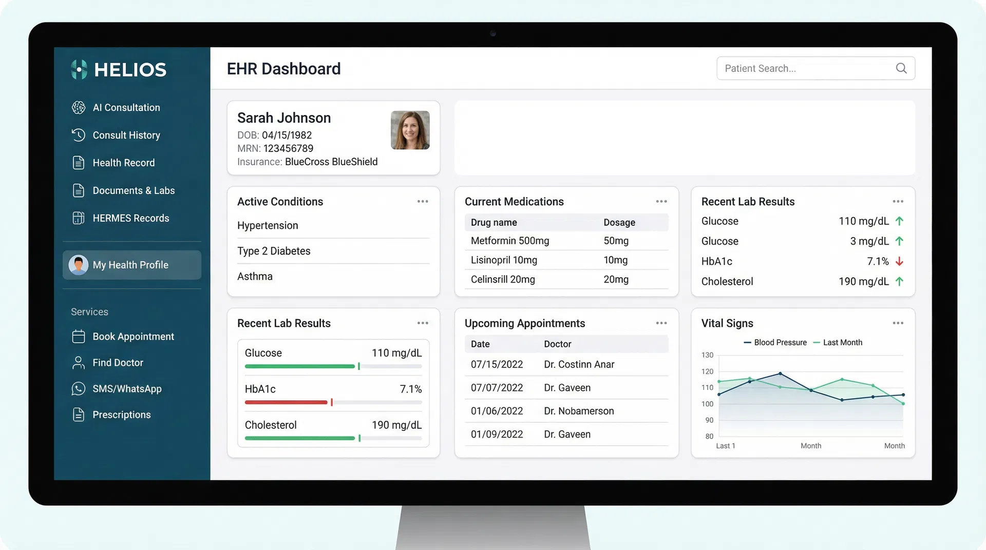 HELIOS clinical dashboard
