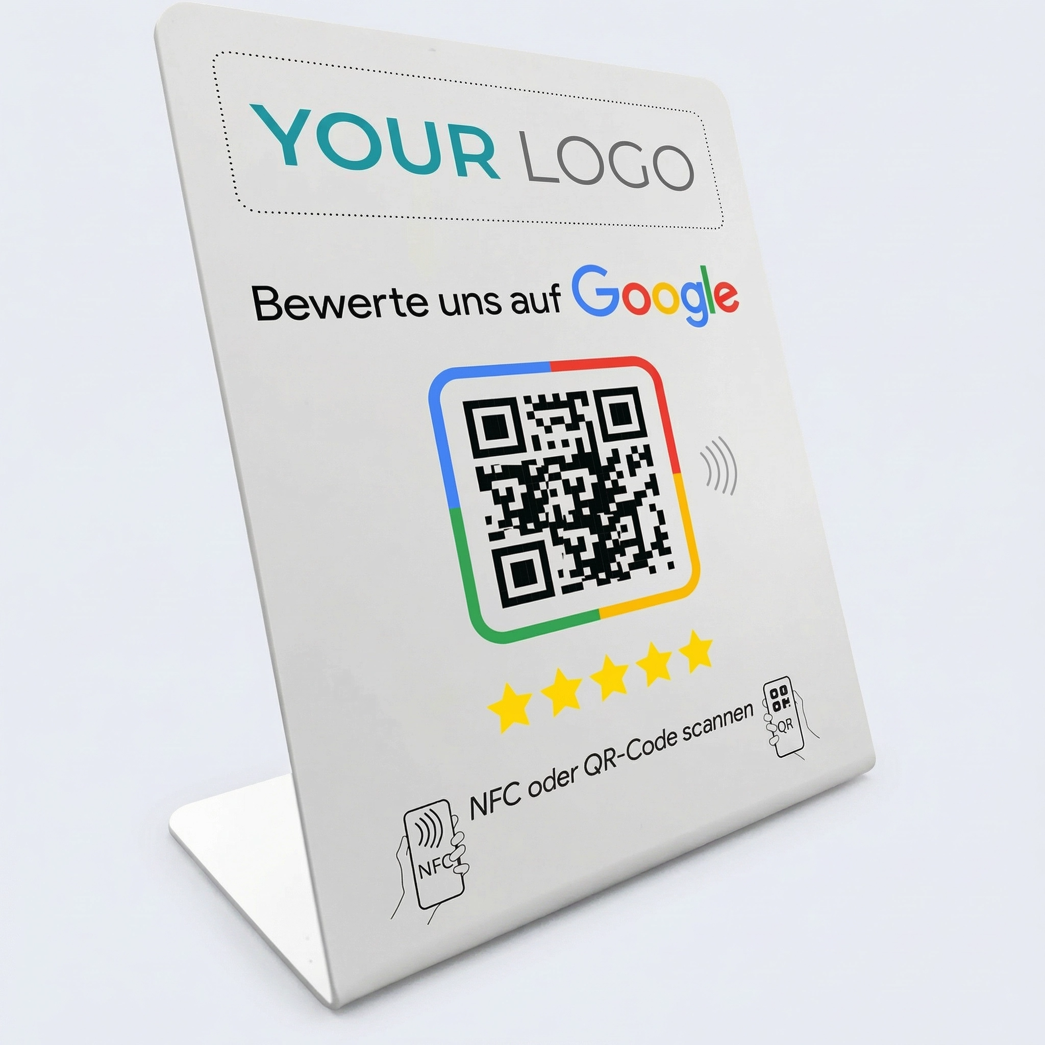 Google Bewertungs-Display mit NFC & QR-Code