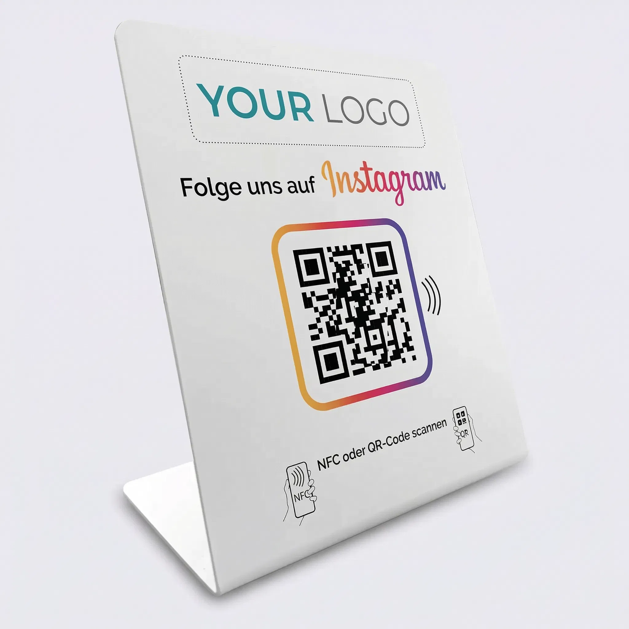 Instagram Booster Display mit NFC & QR-Code