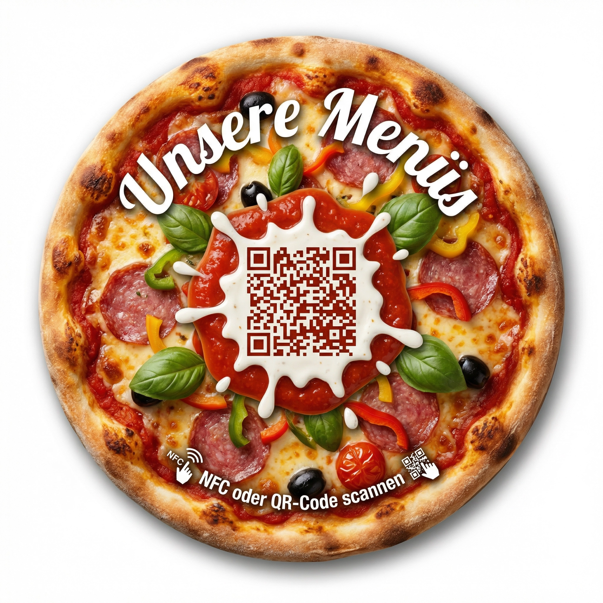 Personalisierbarer NFC & QR-Code Aufkleber 10cm