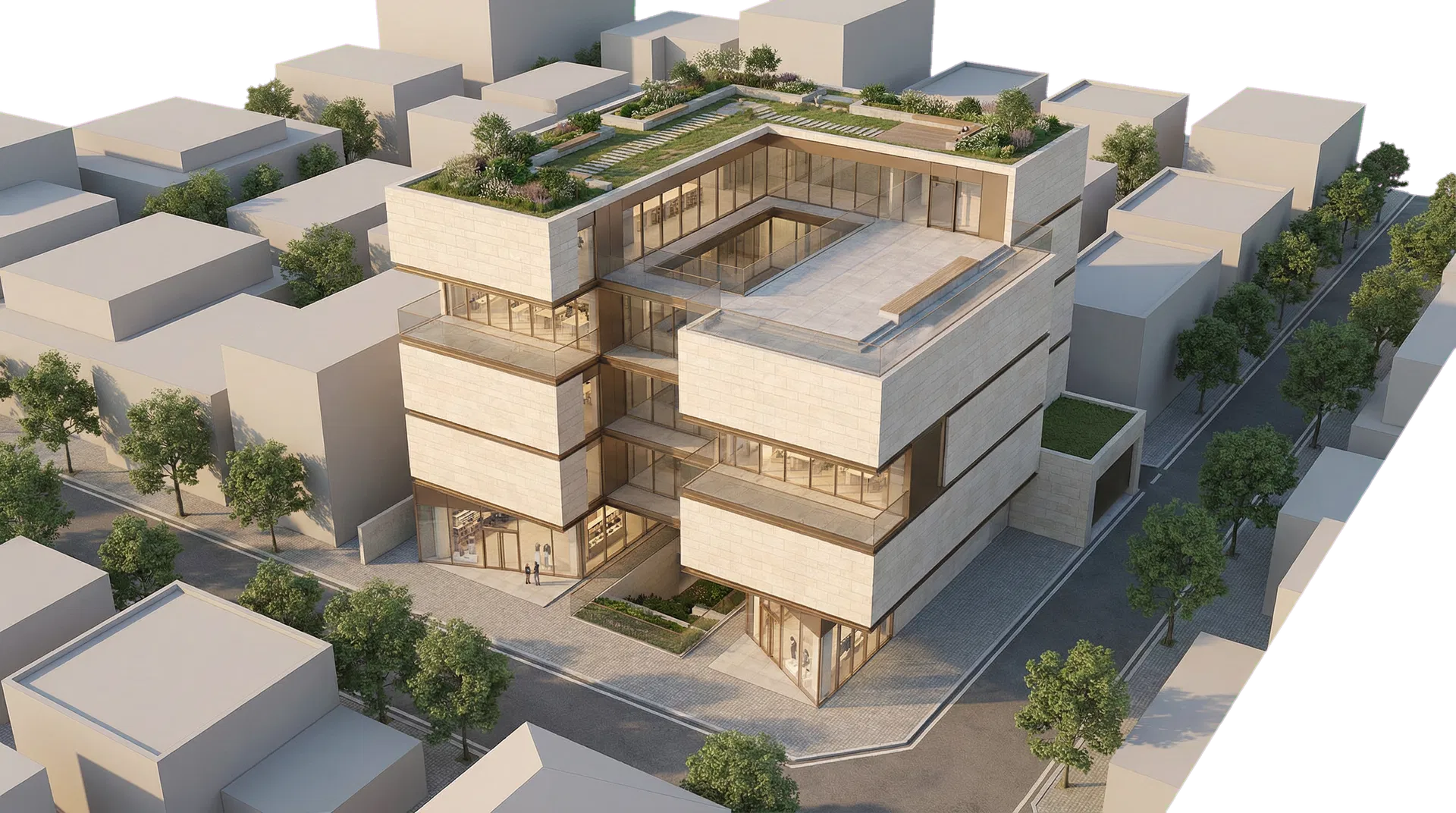 첨부 도면을 바탕으로 재현한 NWOL 건물의 3D 조감도