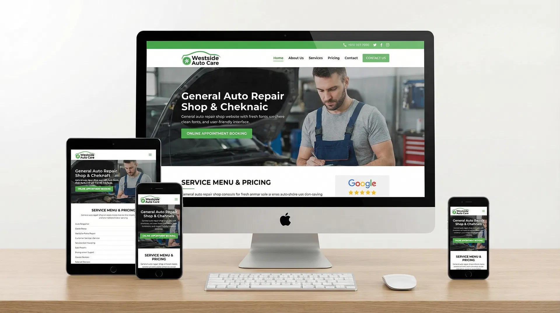 Westside auto shop modern website design