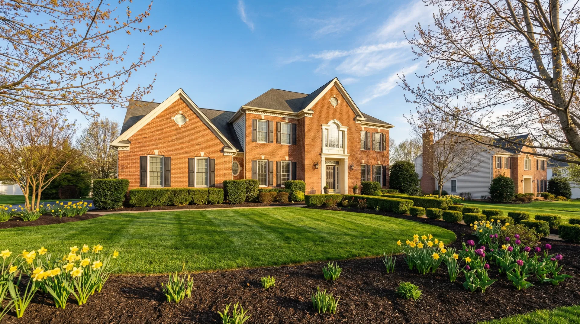 Perfectly manicured lawn in Northern Virginia