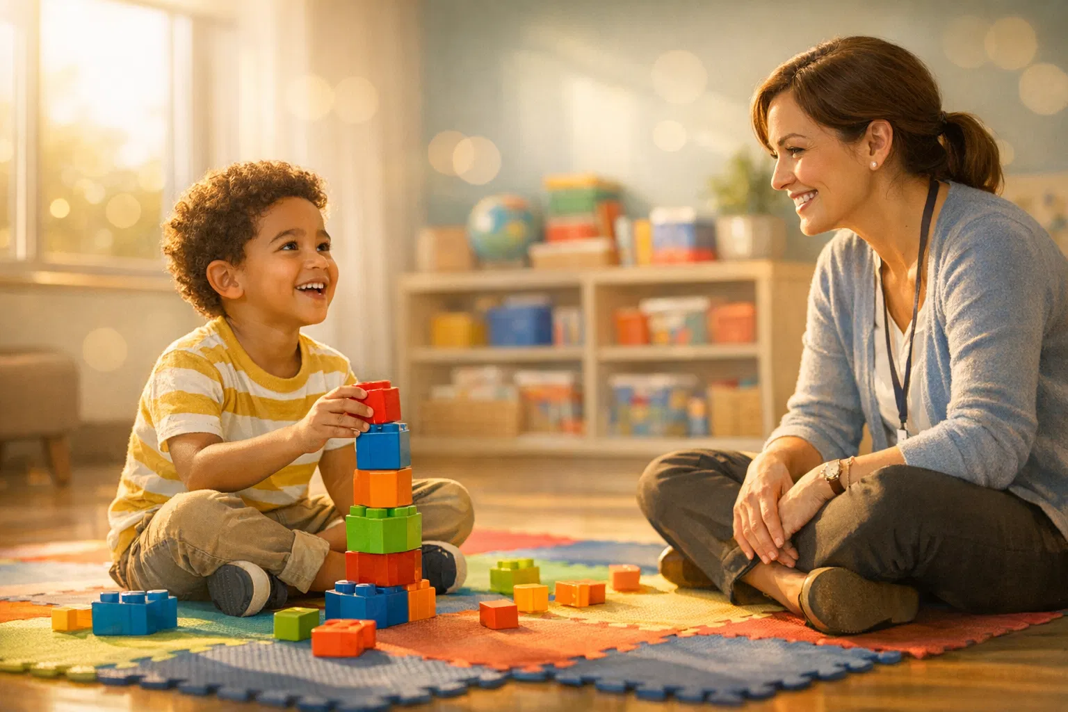Child in ABA therapy session