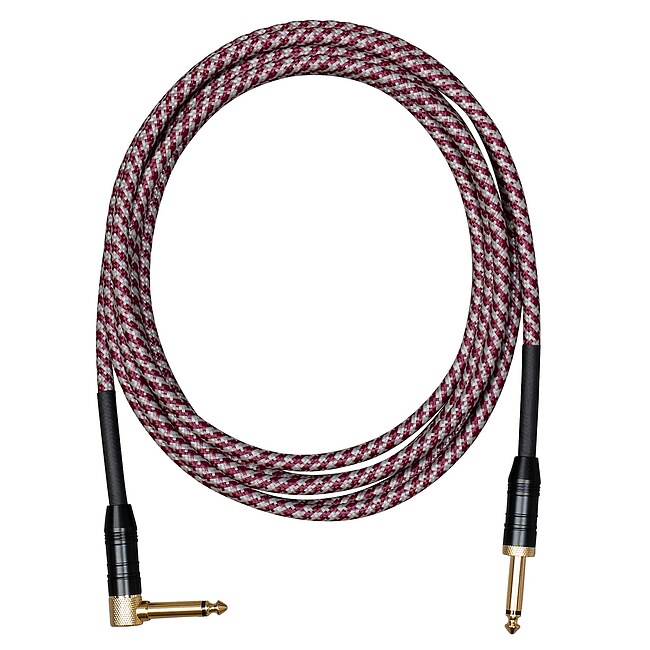 CASCHA CCP-G2ARD3 Professional Line Instrumentenkabel Kl-Wkl Tweed Red, 3m