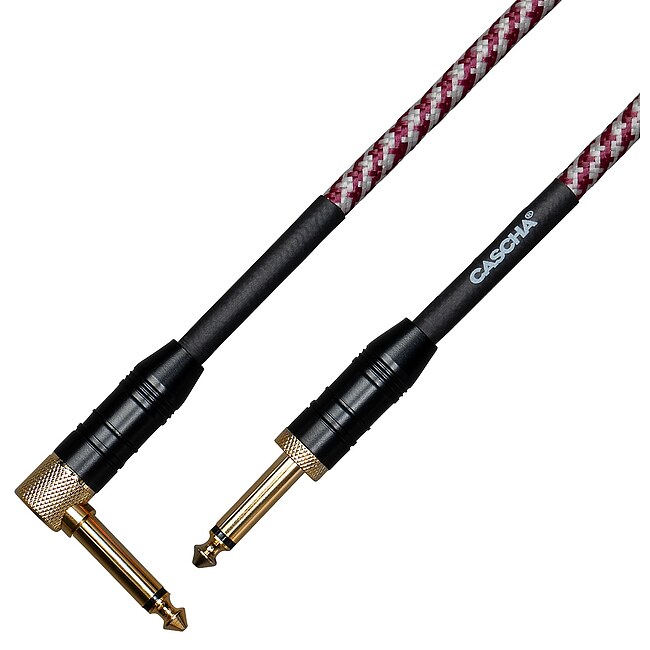 CASCHA CCP-G2ARD3 Professional Line Instrumentenkabel Kl-Wkl Tweed Red, 3m - Bild 3