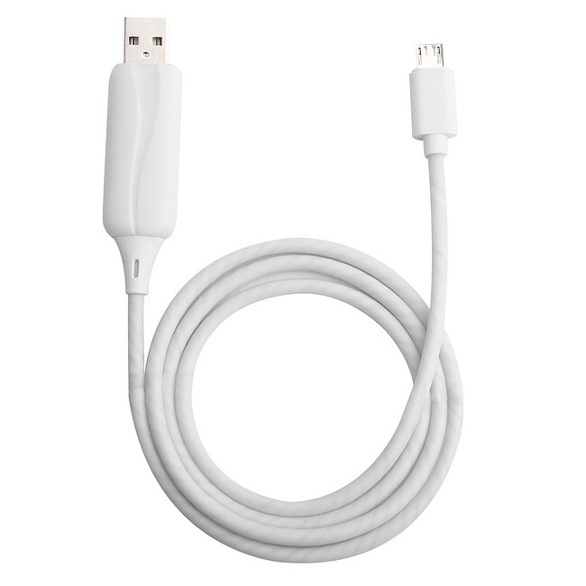 Q-BIT Floating Power Cable USB auf Micro USB white Lade- und Datenkabel mit Effektlicht