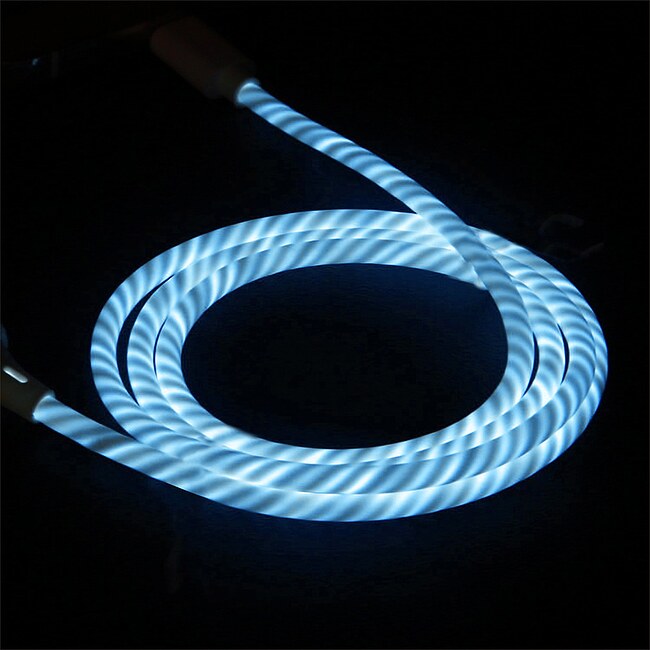 Q-BIT Floating Power Cable USB auf Micro USB white Lade- und Datenkabel mit Effektlicht - Bild 2