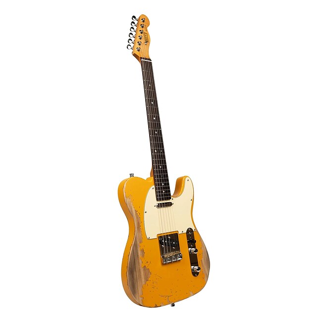 HENRYS Space TL-1 The Comet Yellow Relic E-Gitarre inkl. Tasche - Bild 3