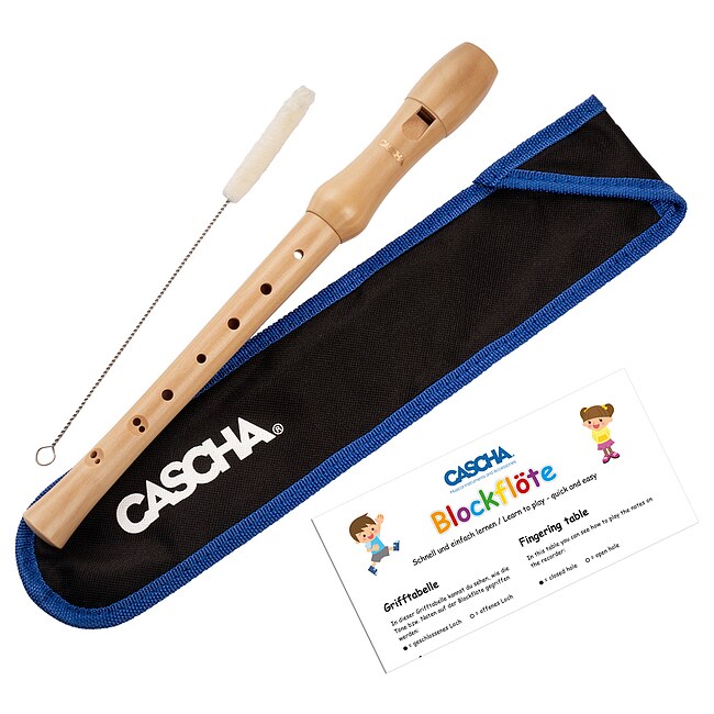 CASCHA HH 2130 Sopran barock Ahorn Blockflöte inkl. Tasche