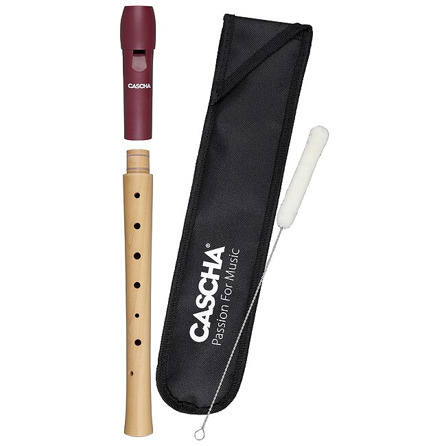 CASCHA CFL1G Hybrid Sopran-Blockflöte rot, deutsche Griffweise