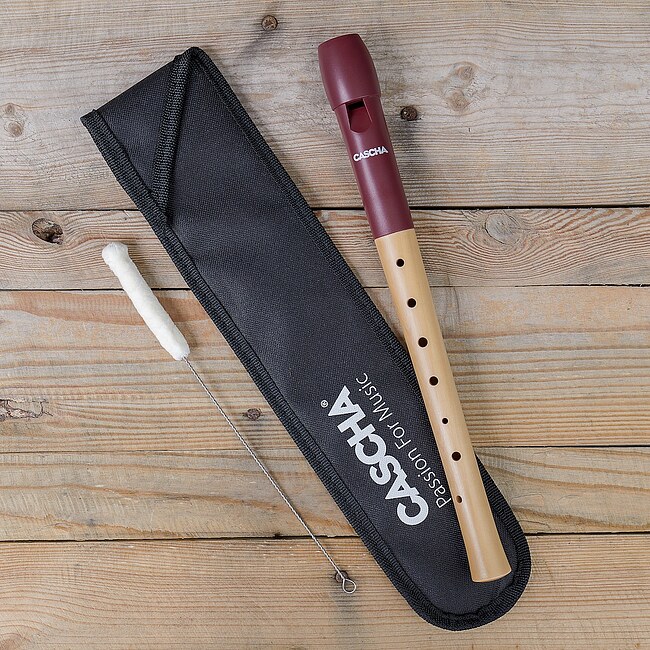 CASCHA CFL1G Hybrid Sopran-Blockflöte rot, deutsche Griffweise - Bild 3