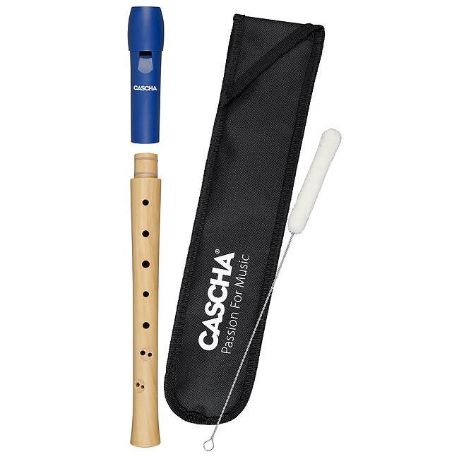 CASCHA CFL1B Hybrid Sopran-Blockflöte blau, barocke Griffweise