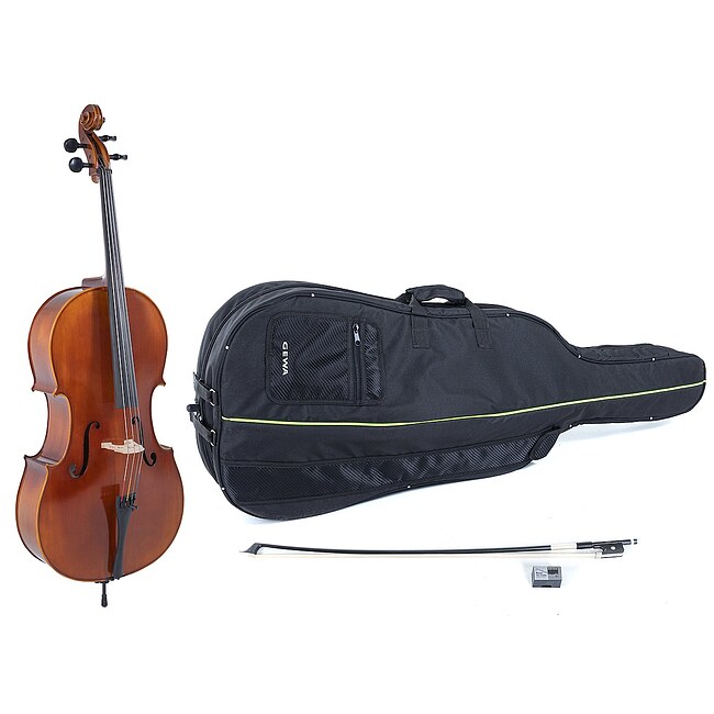 GEWA GS4020512121 Cello Allegro 4/4 Cellogarnitur VC-1 inkl. Zubehör, braun-bernstein