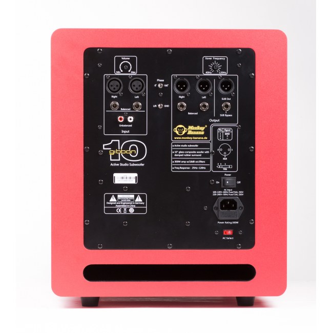 MONKEY BANANA Gibbon 10 RD aktiv 300Watt/10Zoll Studiosubwoofer (Stück), rot - Bild 5