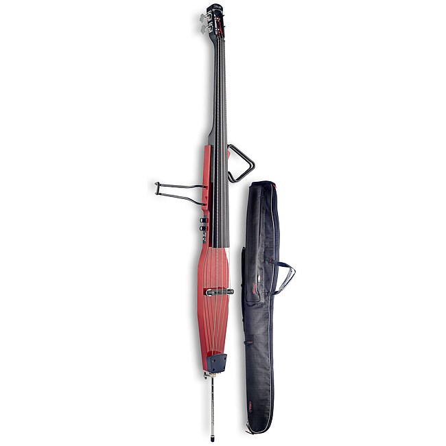 STAGG EDB-3/4 TR Electric Double Bass E-Kontrabass mit Tasche, trans red