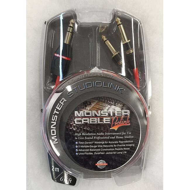 MONSTER SL-SRM-2 StudioLink Y-Kabel 6,35mm Kls-2x 6,35mm Klm 2m (MO600332)