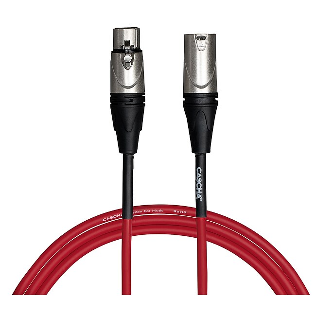 CASCHA CCA-M1RD3 Advanced Line Mikrofonkabel XLRm-XLRf Red, 3m - Bild 2